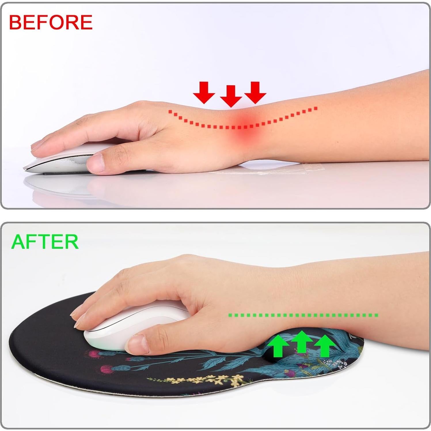 Alfombrilla Ergonómica Wiabsi con Soporte de Gel y Posavasos