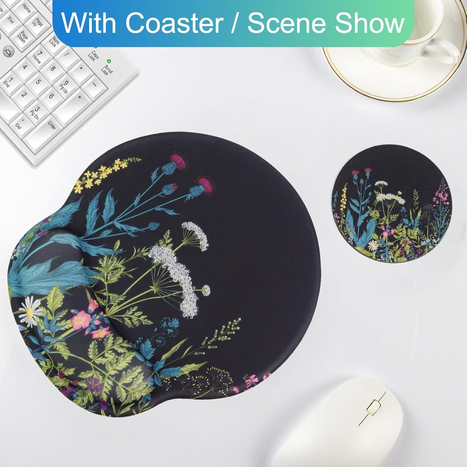 Alfombrilla Ergonómica Wiabsi con Soporte de Gel y Posavasos