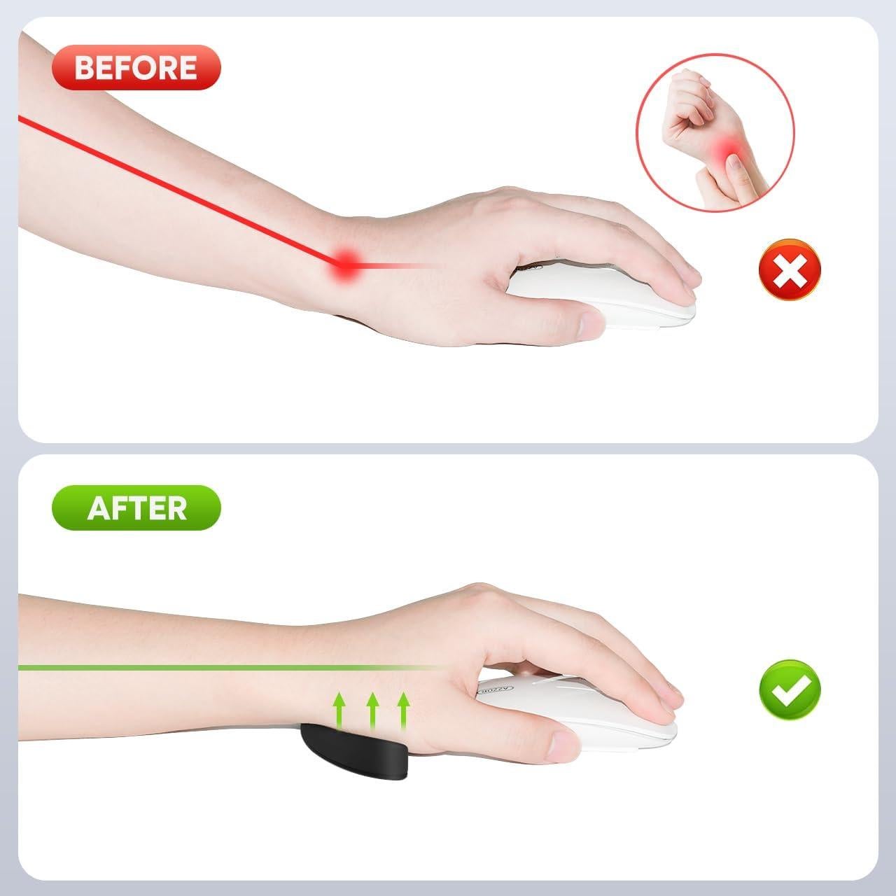 Reposamuñecas Ergonómico JIKIOU para Mano Izquierda 2 Pcs