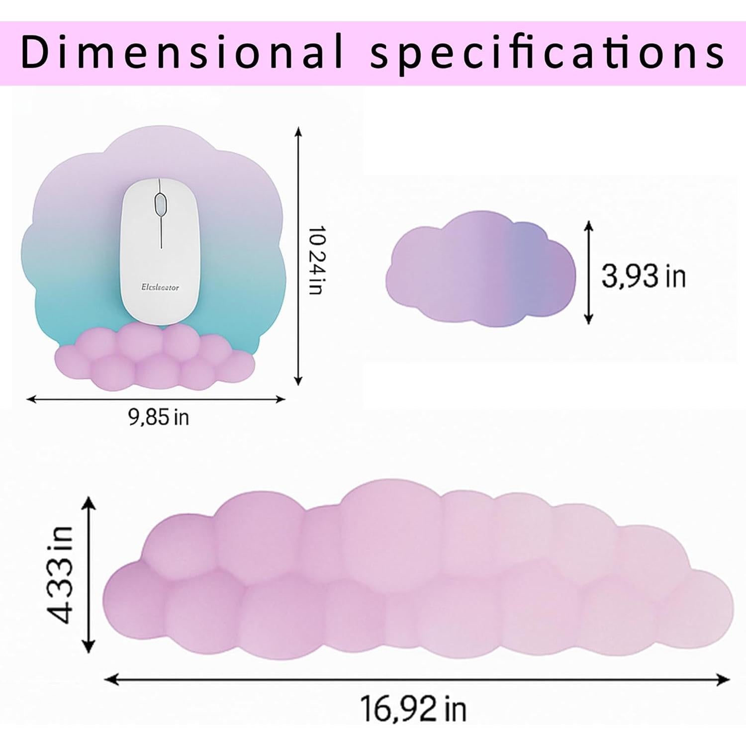 Reposamuñecas Nube OUEST con Espuma de Memoria 42.93x37.34cm