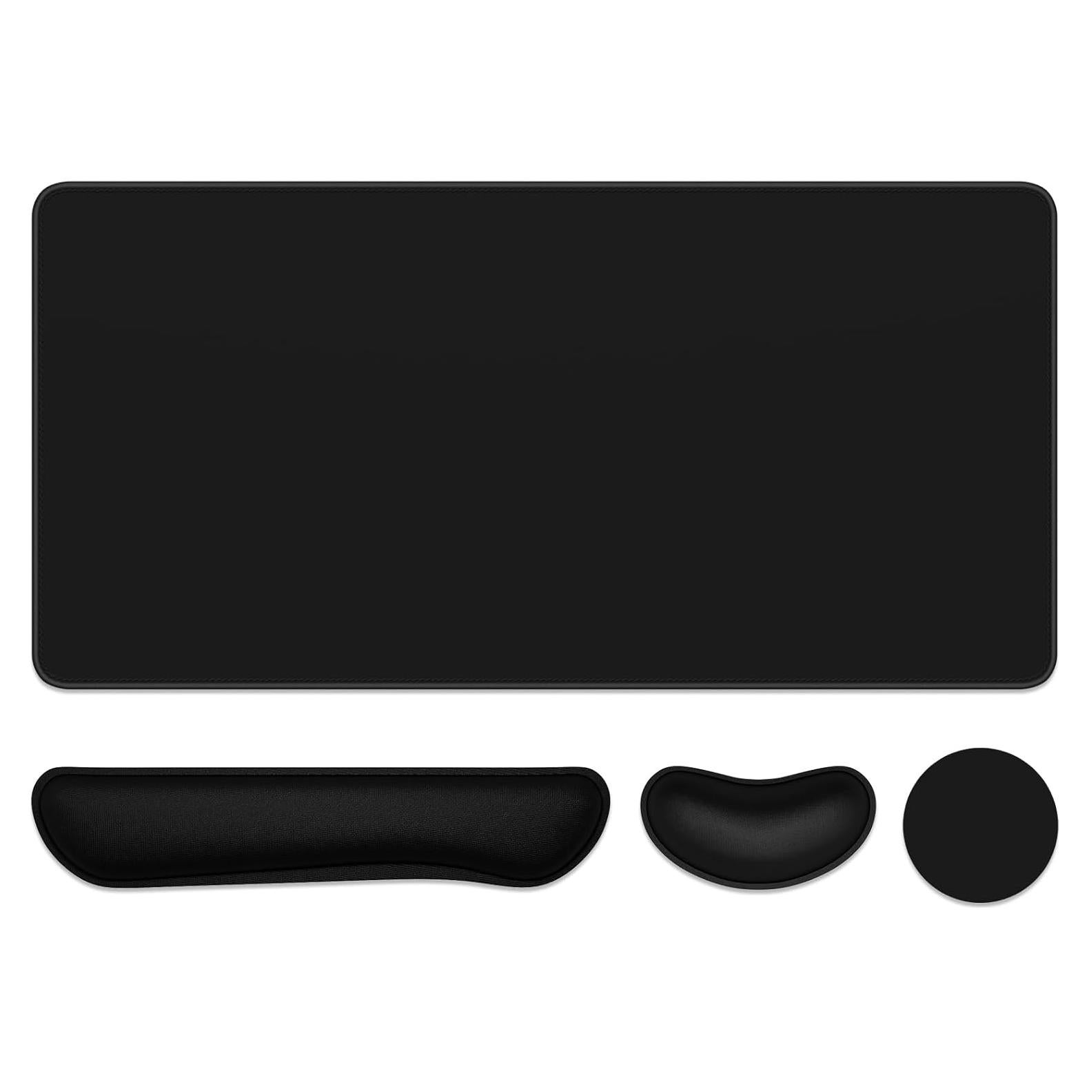 Dapesuom Conjunto Reposamuñecas y Alfombrilla XXL Negro