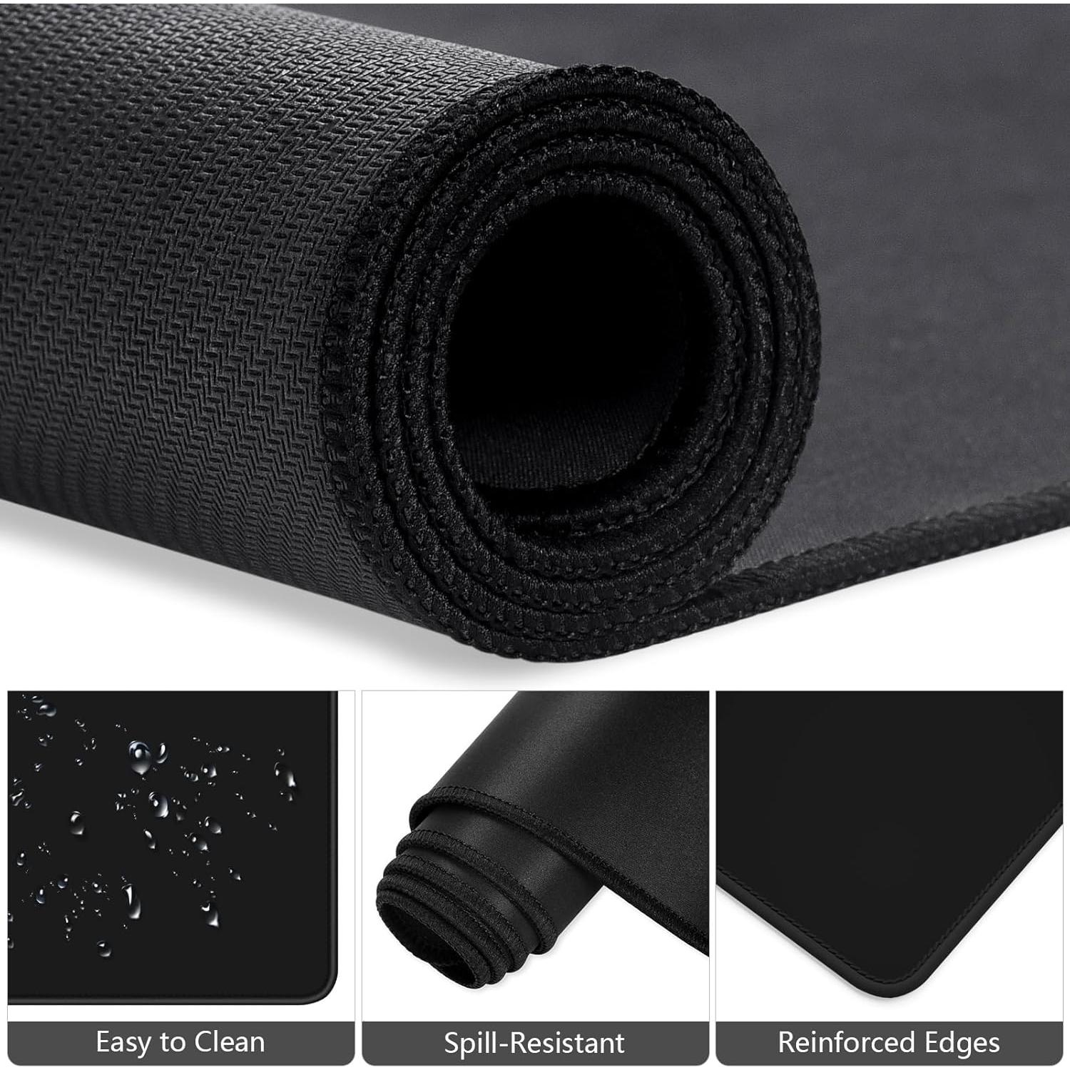 Dapesuom Conjunto Reposamuñecas y Alfombrilla XXL Negro