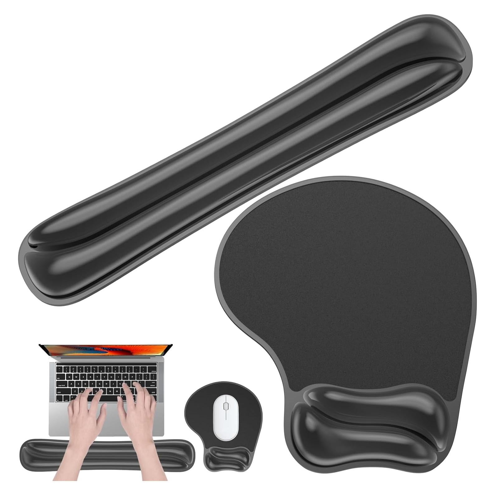 Juego de reposamuñecas ergonómico Laokiiy negro