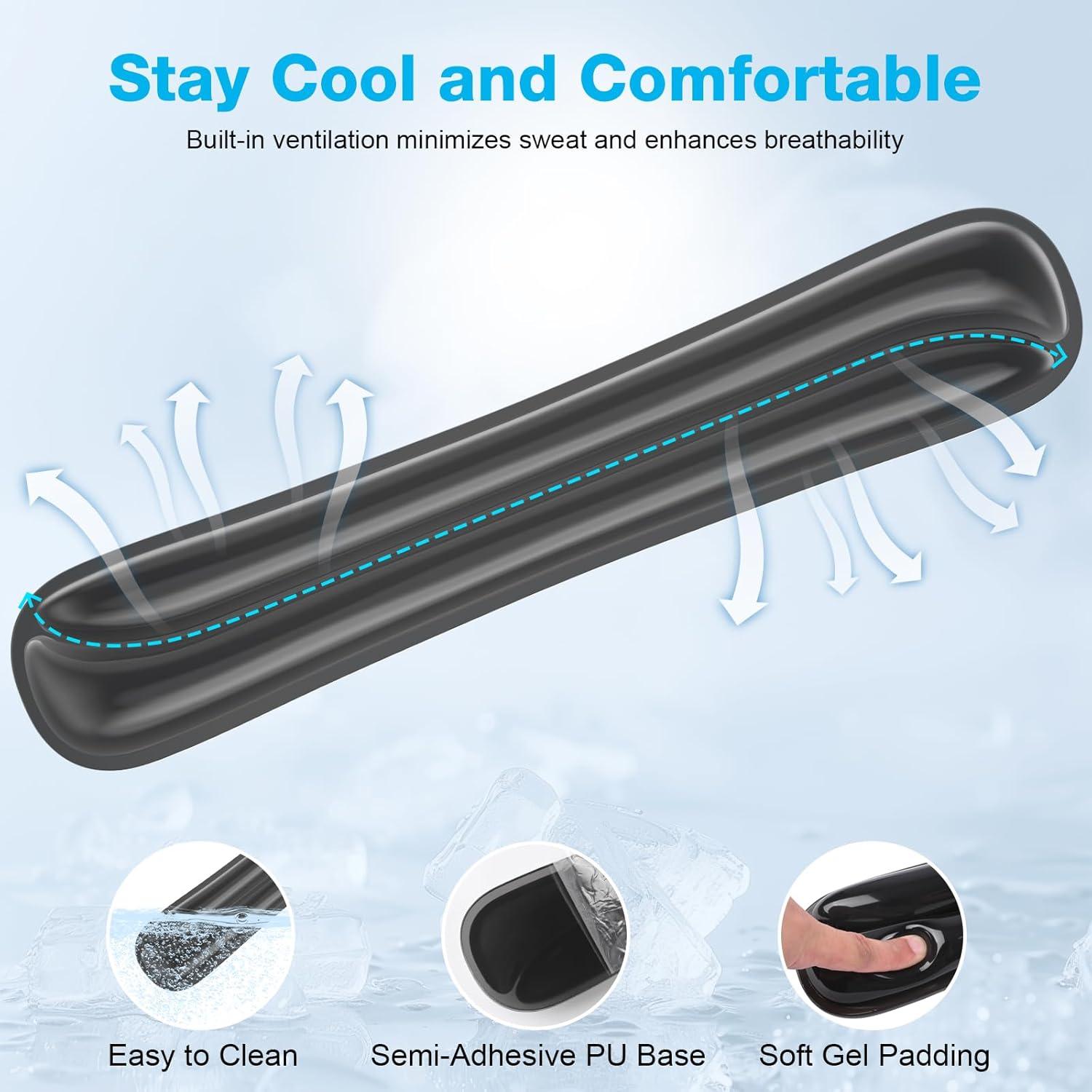 Juego de reposamuñecas ergonómico Laokiiy negro