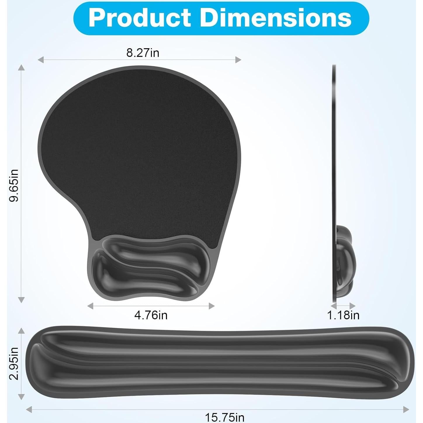Juego de reposamuñecas ergonómico Laokiiy negro