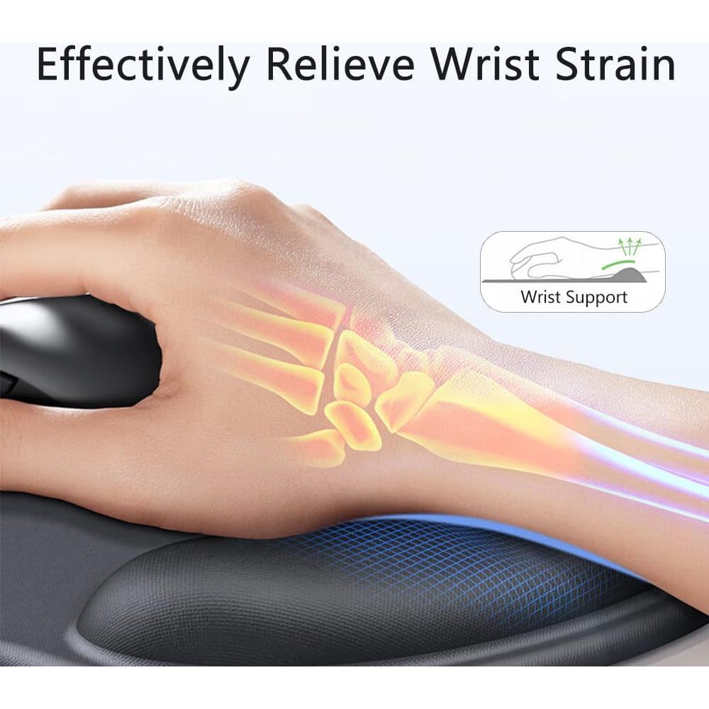 Alfombrilla de Ratón Ergonómica JYWYBF Rosa con Soporte de Gel