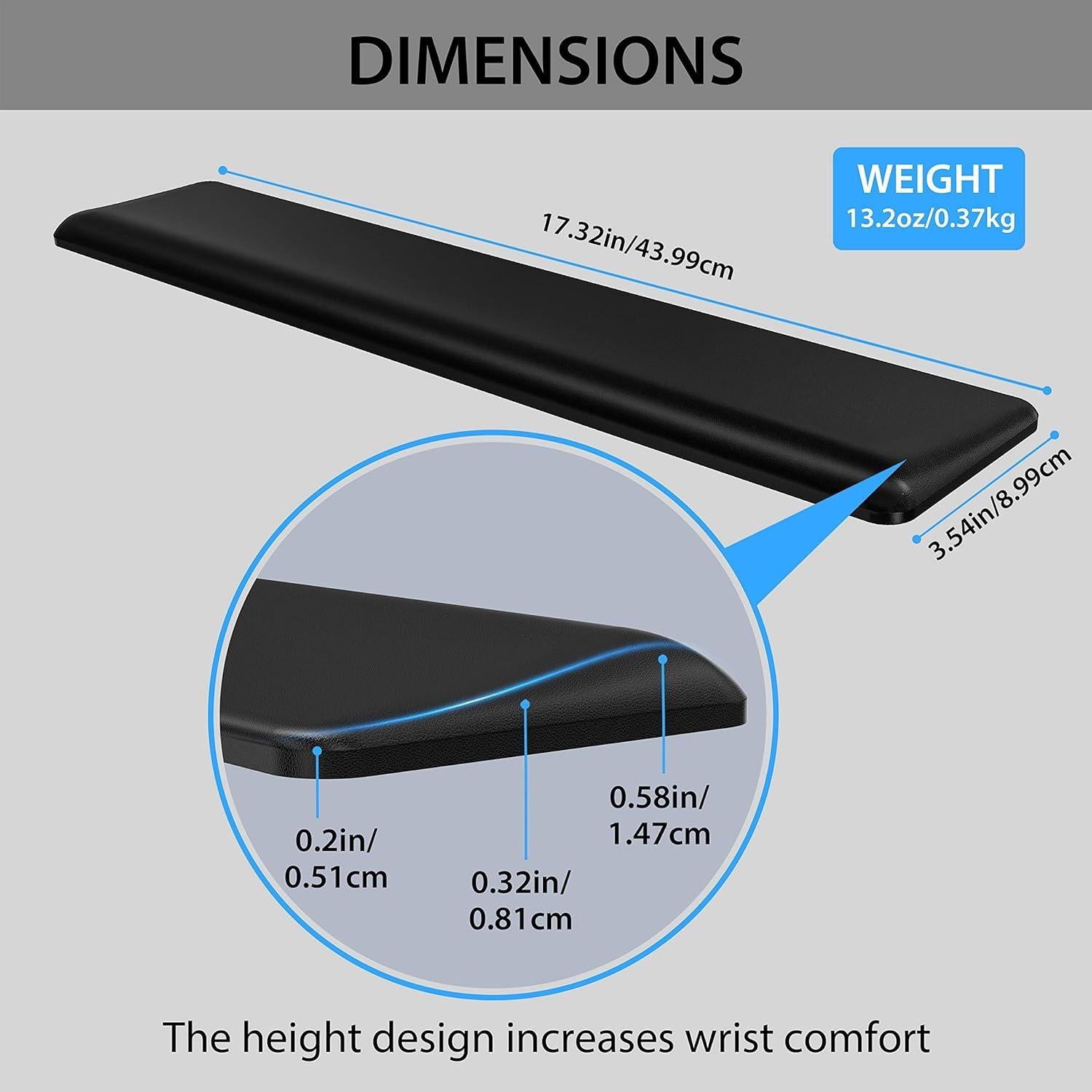 Reposamuñecas Ergonómico HONKID Gel Frío Negro 43.94x9cm