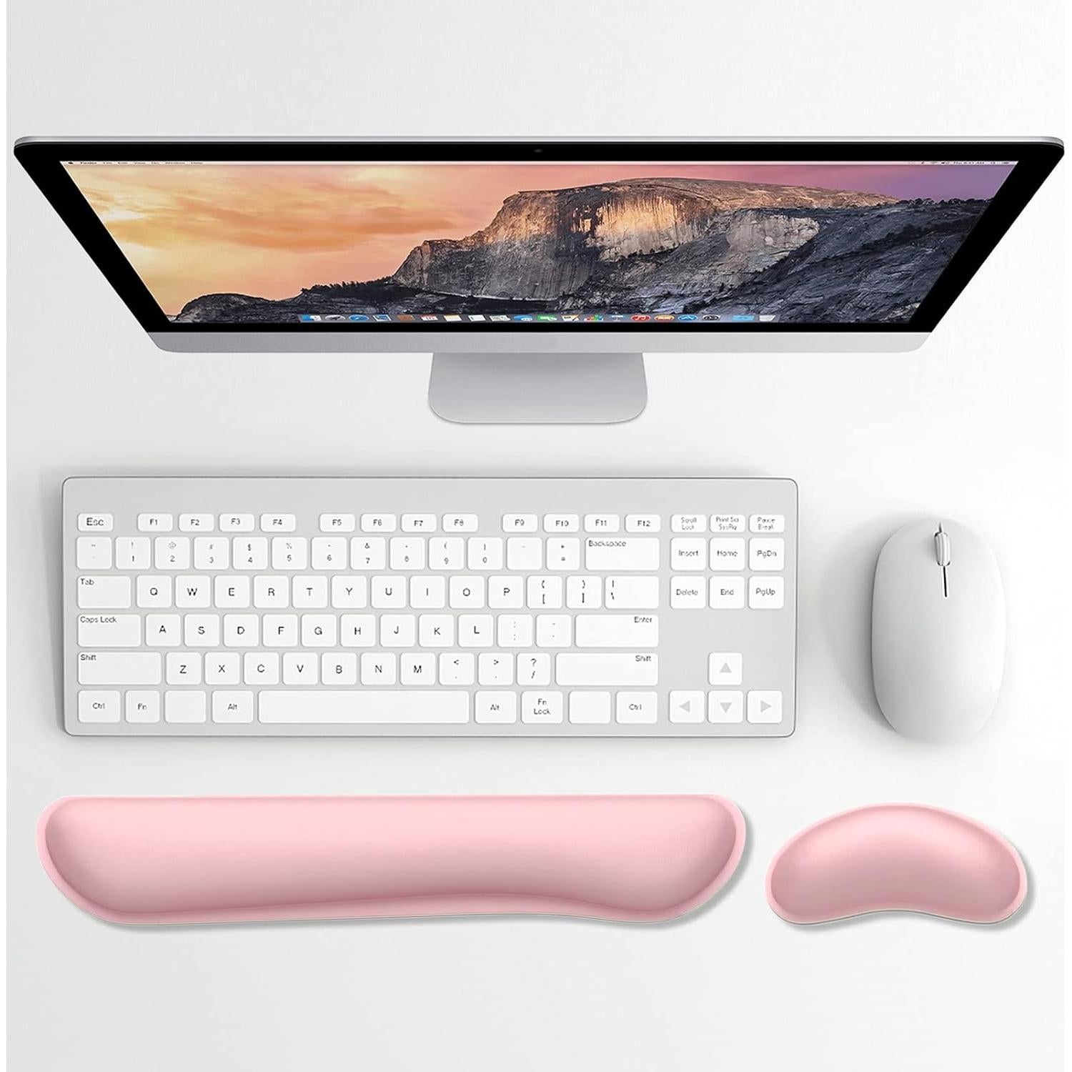 Reposamuñecas Ergonómico Dapesuom Rosa 2 en 1 para Teclado y Ratón