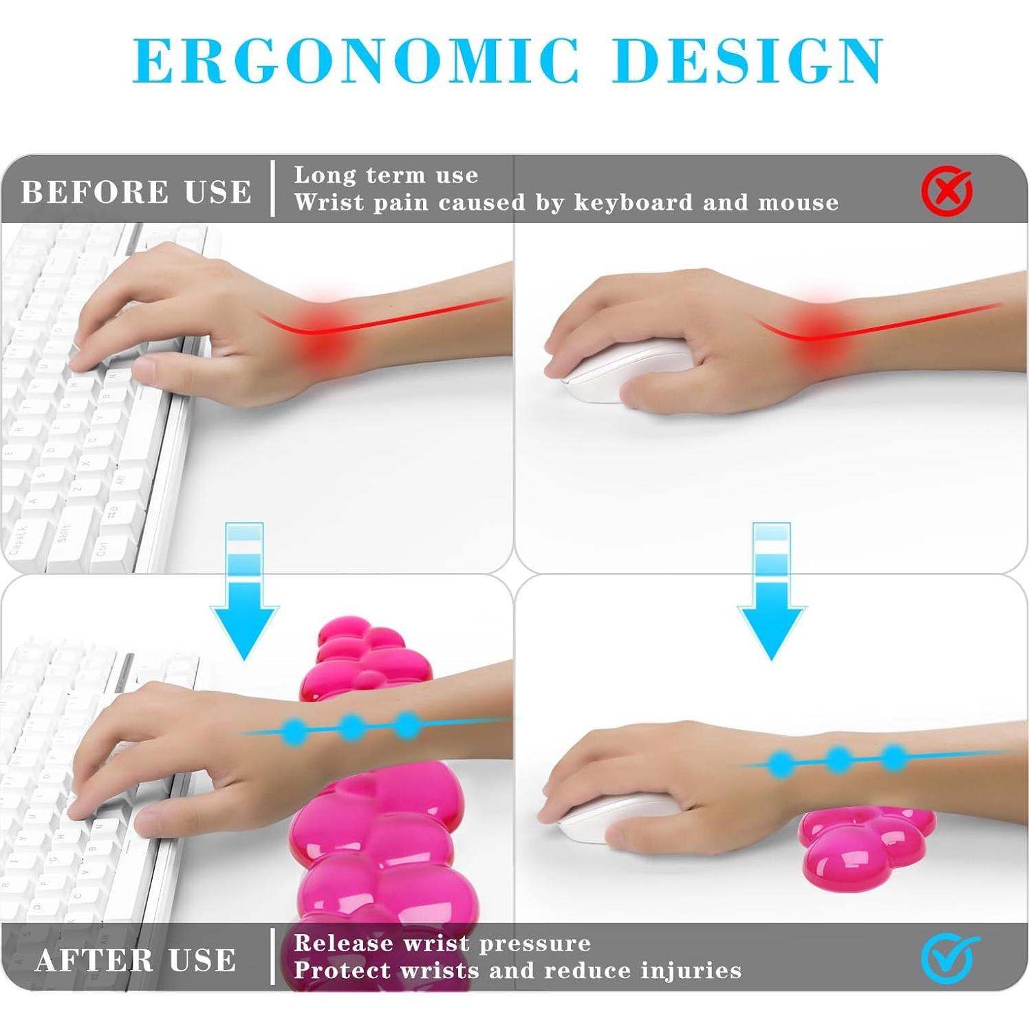 Reposamuñecas de Gel Nube KEPUTAIER Rojo Transparente