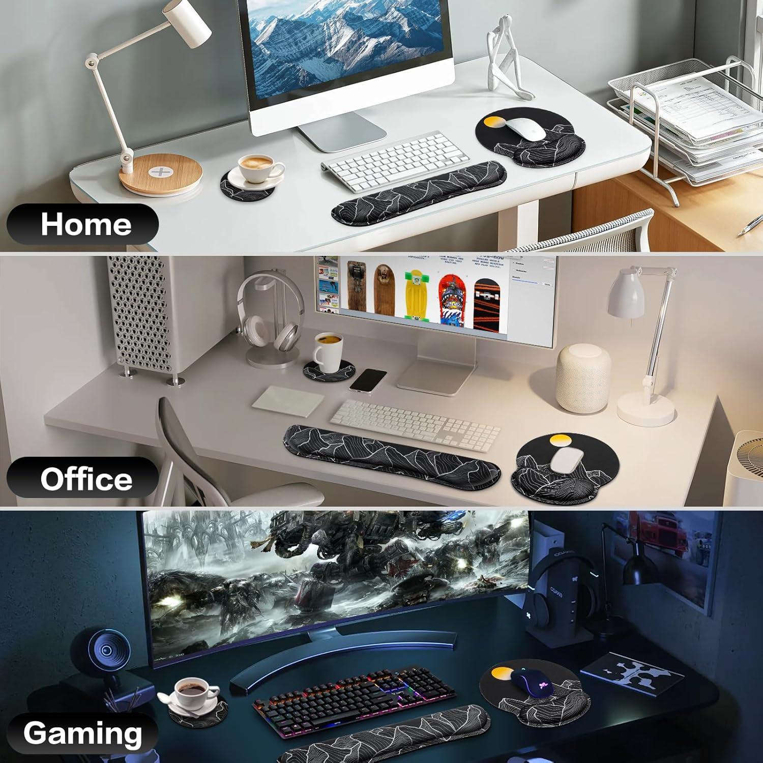 Juego de Alfombrilla de Ratón Qomolama Ergonómica 3-en-1