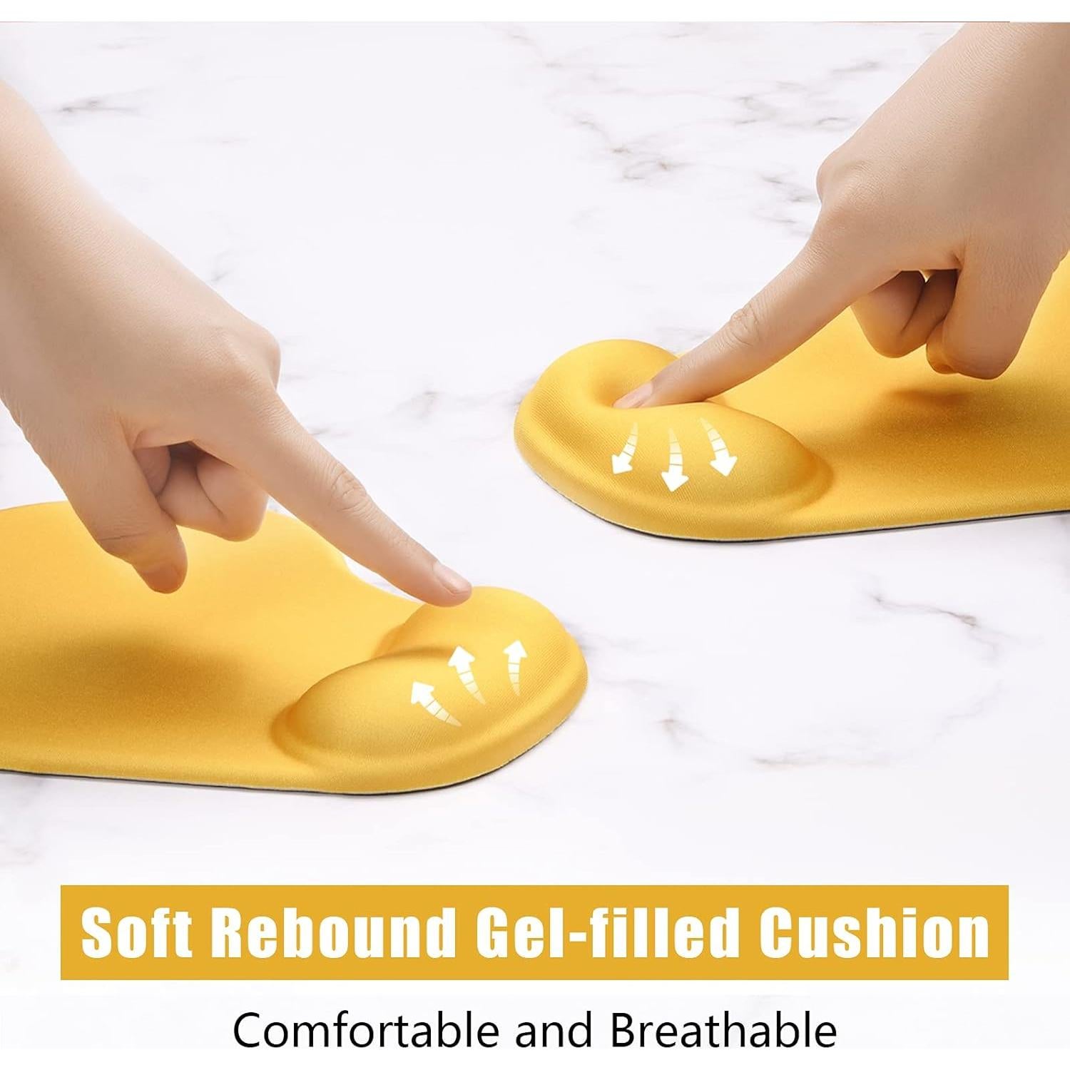 Alfombrilla de Ratón Ergonómica Hsurbtra Amarillo 24x21cm