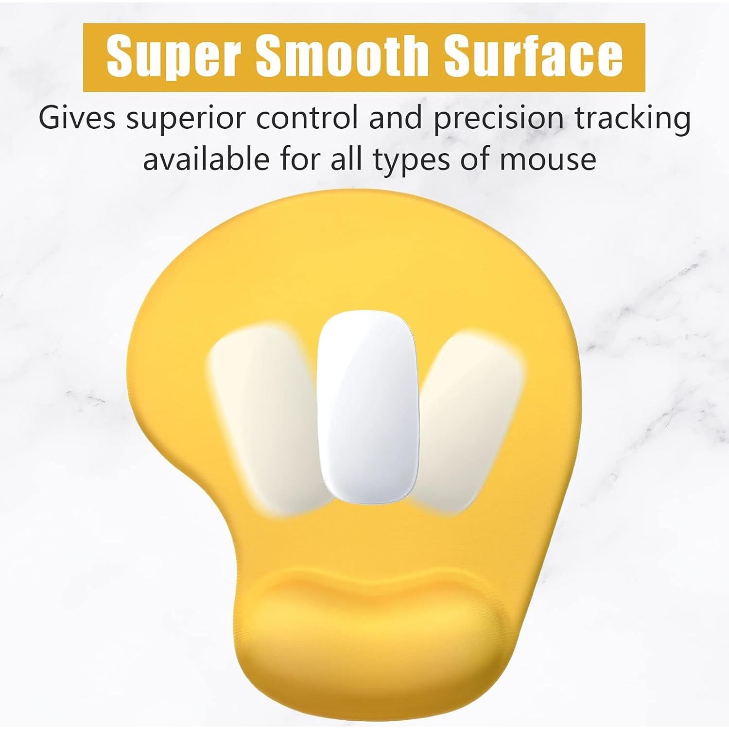 Alfombrilla de Ratón Ergonómica Hsurbtra Amarillo 24x21cm