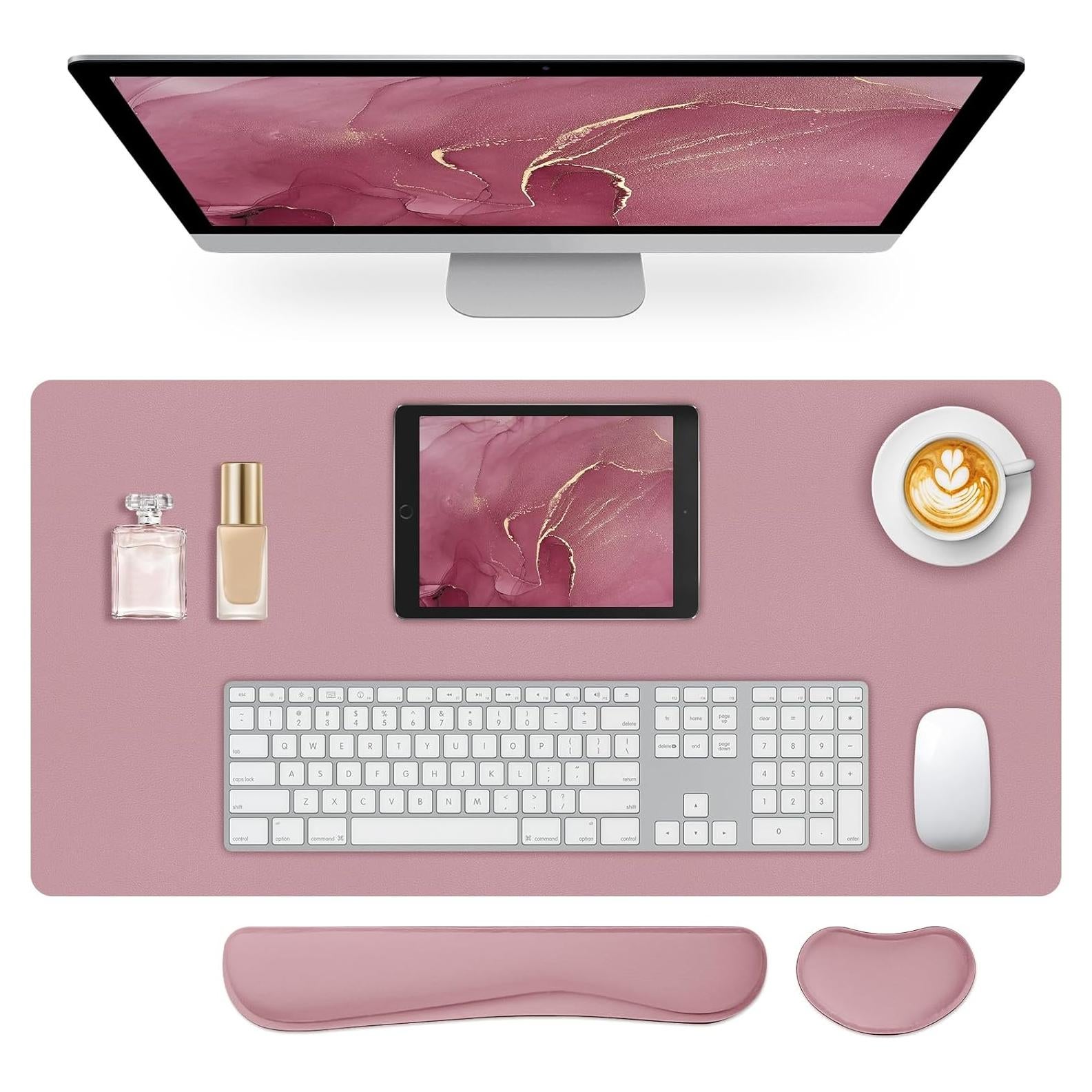 Juego de Alfombrillas de Escritorio Meetcolor 80x40 cm Rosa