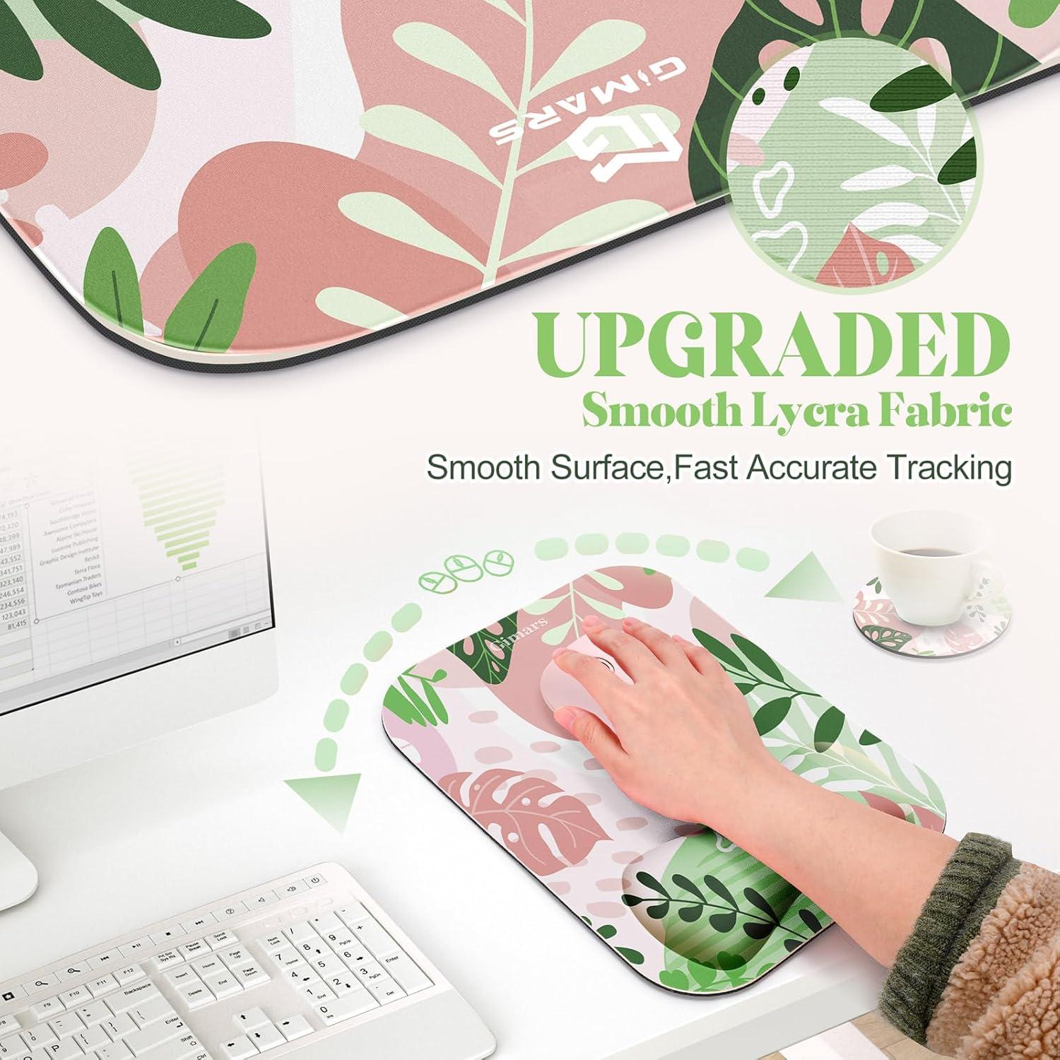 Mouse Pad Ergonómico Gimars Rosa Morandi con Soporte para Muñeca