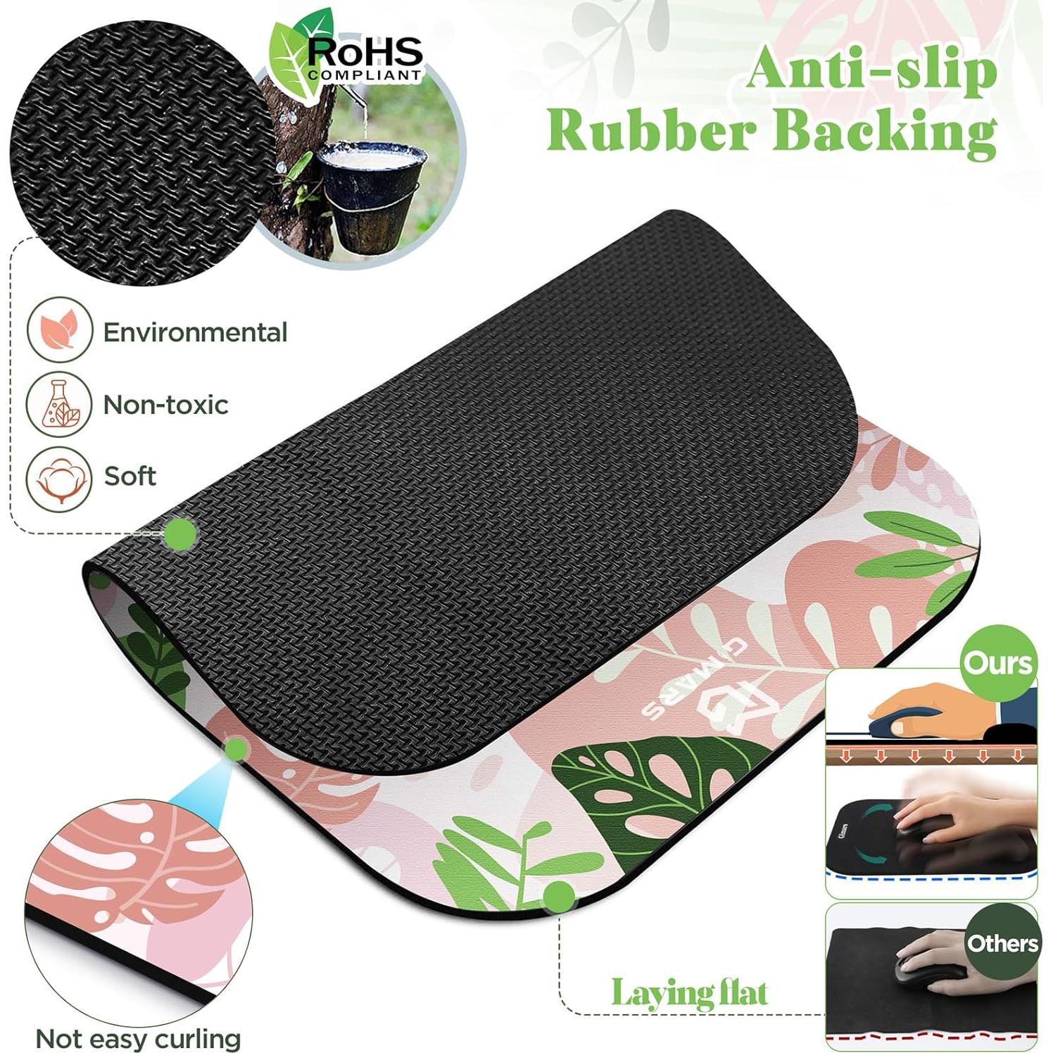 Mouse Pad Ergonómico Gimars Rosa Morandi con Soporte para Muñeca