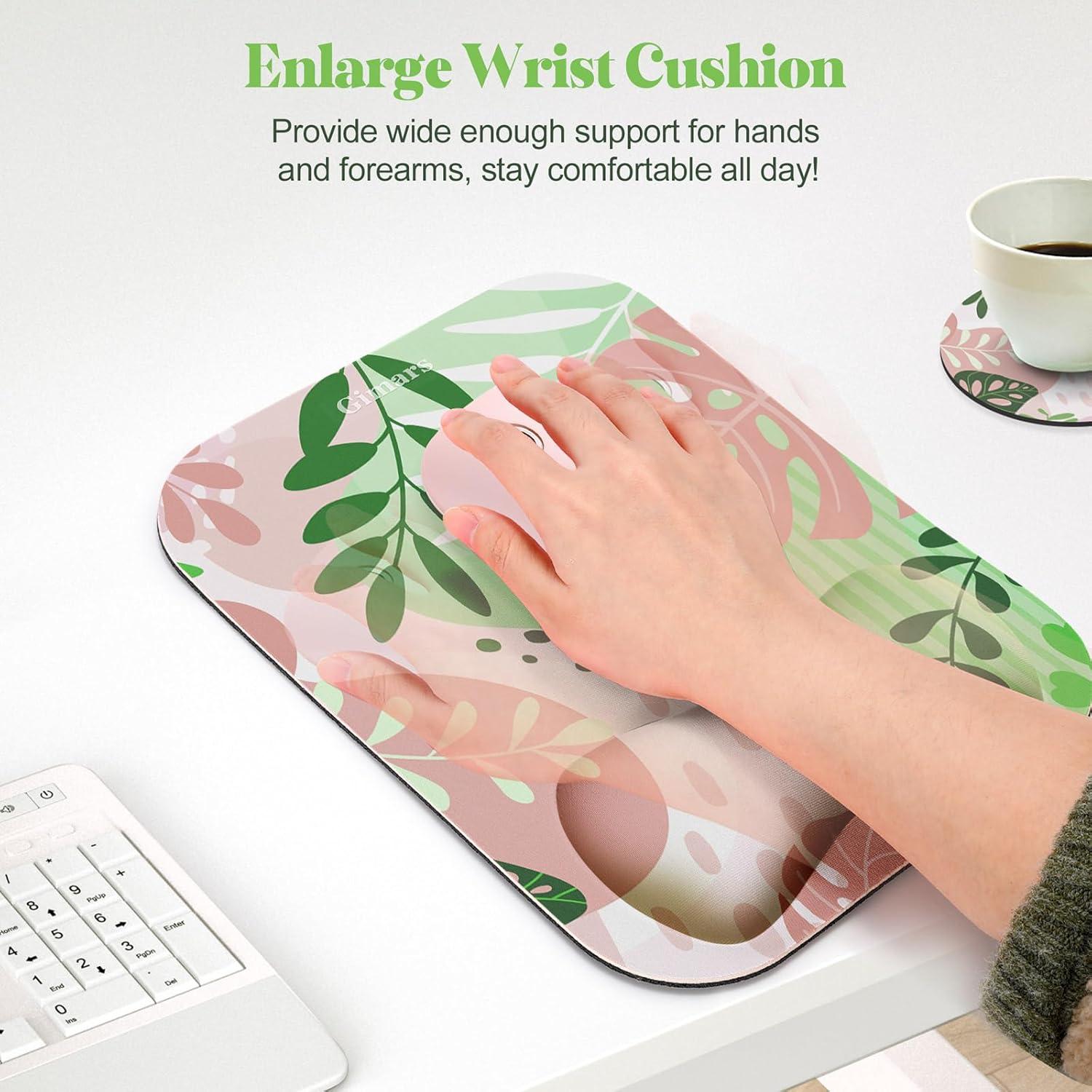 Mouse Pad Ergonómico Gimars Rosa Morandi con Soporte para Muñeca