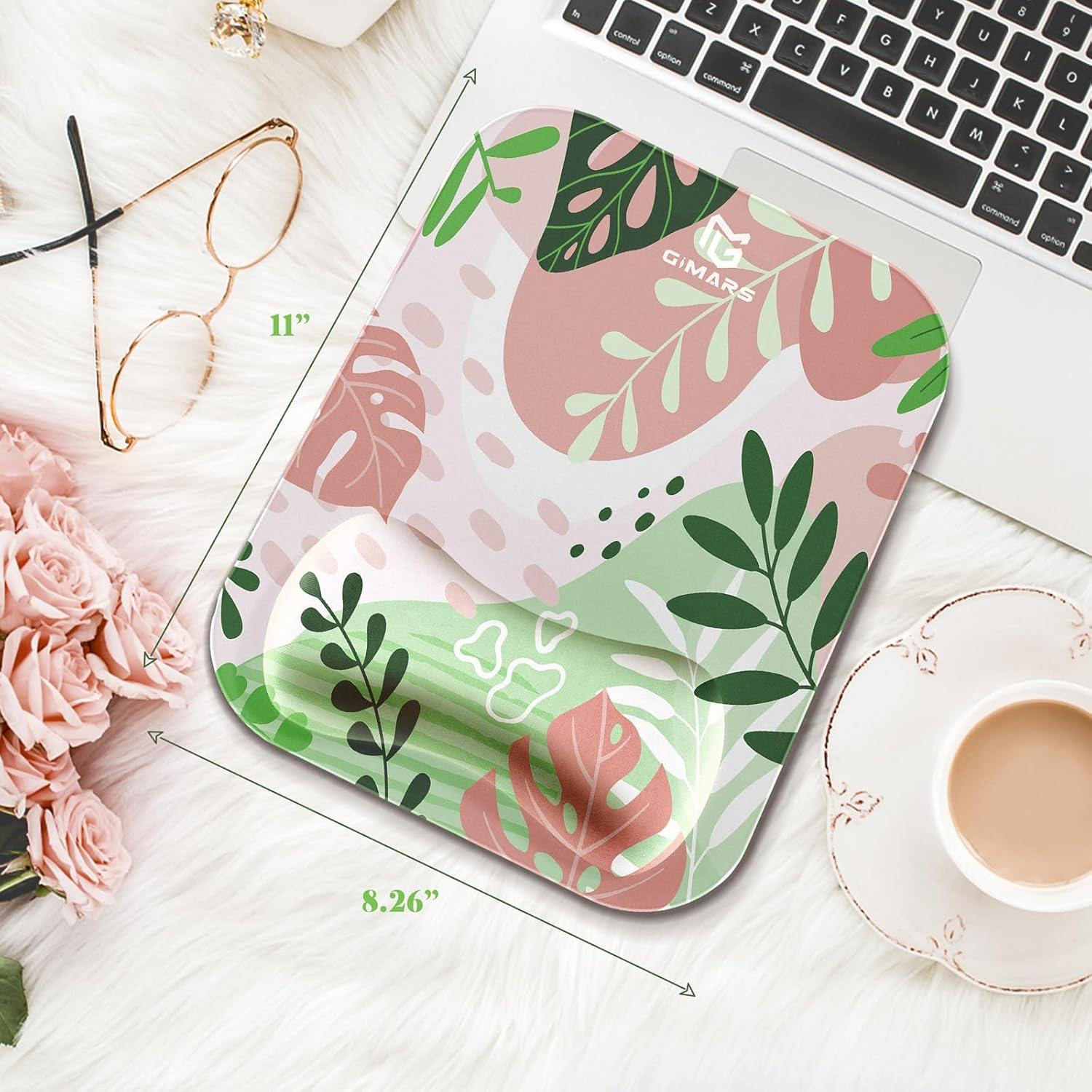 Mouse Pad Ergonómico Gimars Rosa Morandi con Soporte para Muñeca