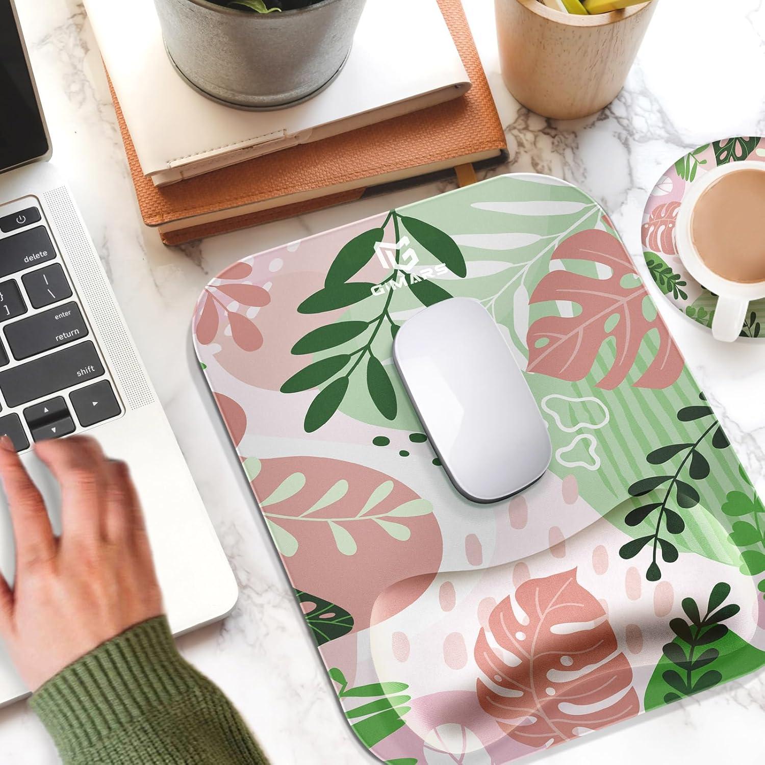 Mouse Pad Ergonómico Gimars Rosa Morandi con Soporte para Muñeca