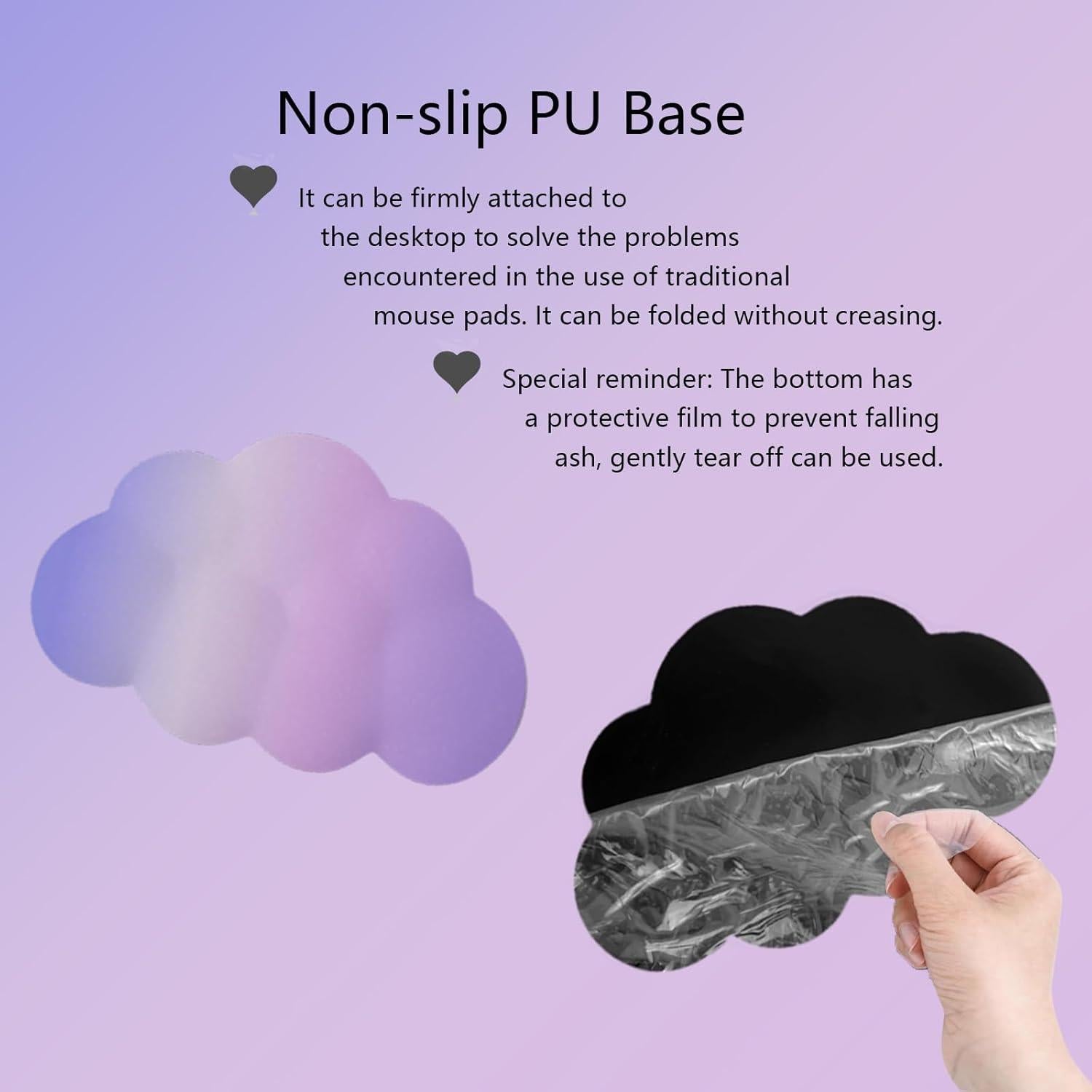 Almohadilla de Ratón WFCYGL Nube Púrpura con Reposamuñecas