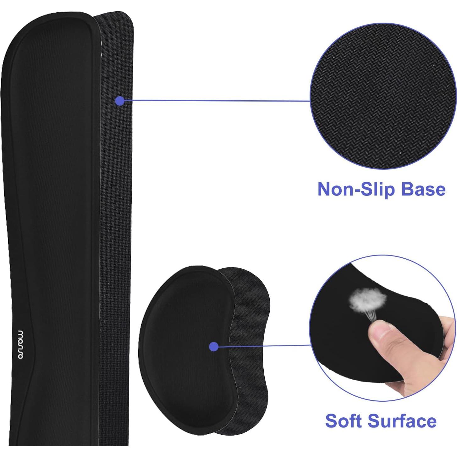 Conjunto Alfombrilla Teclado y Ratón MOSISO Ergonómico Negro