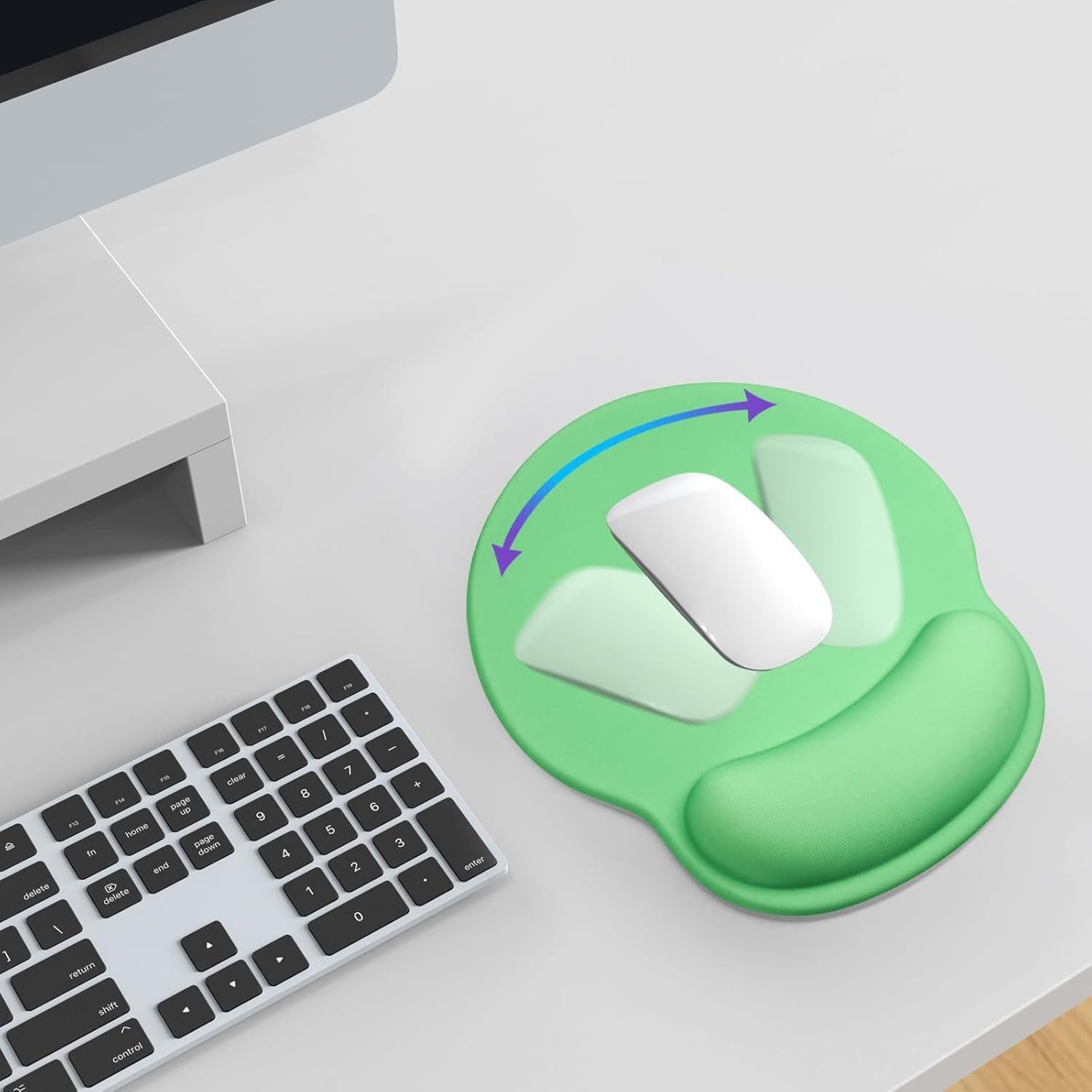 Almohadilla para Mouse Ergonómica KEPUTAIER Verde con Reposamuñecas