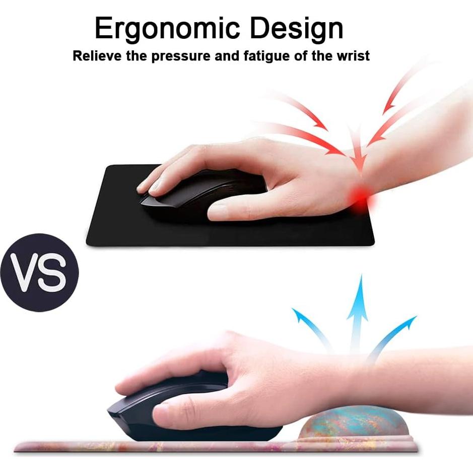 Almohadilla de Ratón Ergonómica HOPONY Mármol Rosa 23,88x21,08 cm