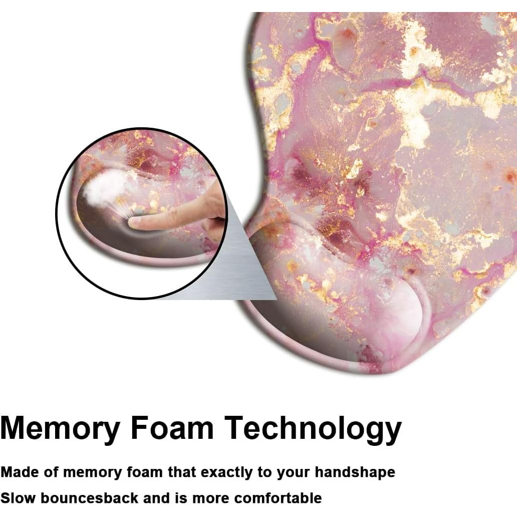Almohadilla de Ratón Ergonómica HOPONY Mármol Rosa 23,88x21,08 cm