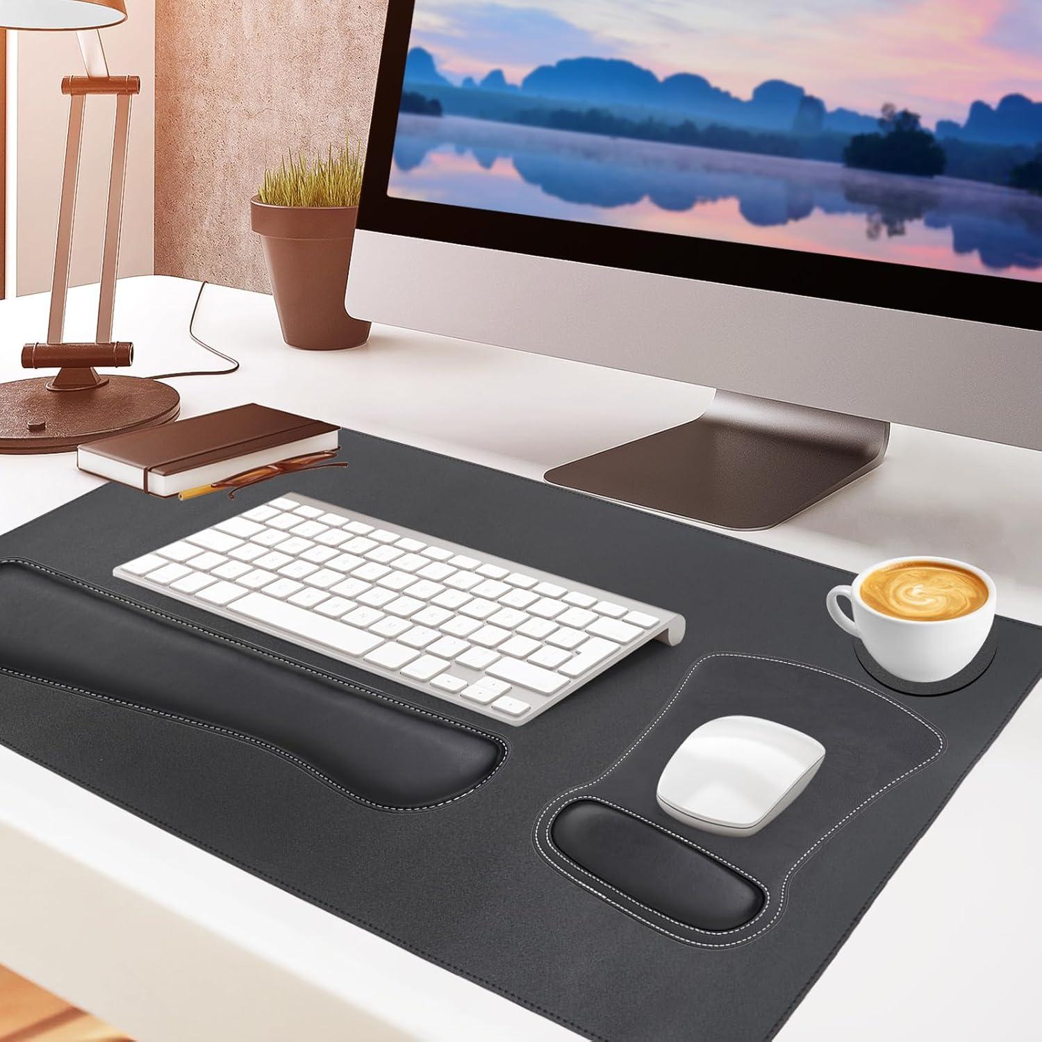 Conjunto Alfombrilla Teclado y Ratón MOSISO Negro Ergonómico