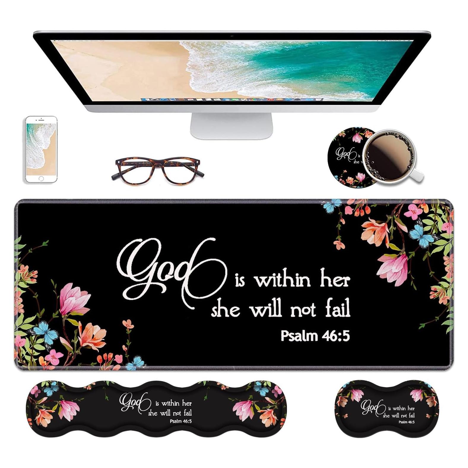 Juego de Reposamuñecas y Alfombrilla WEUIUJKILO Floral