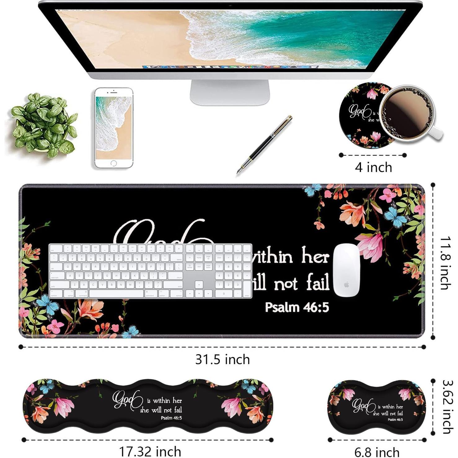 Juego de Reposamuñecas y Alfombrilla WEUIUJKILO Floral