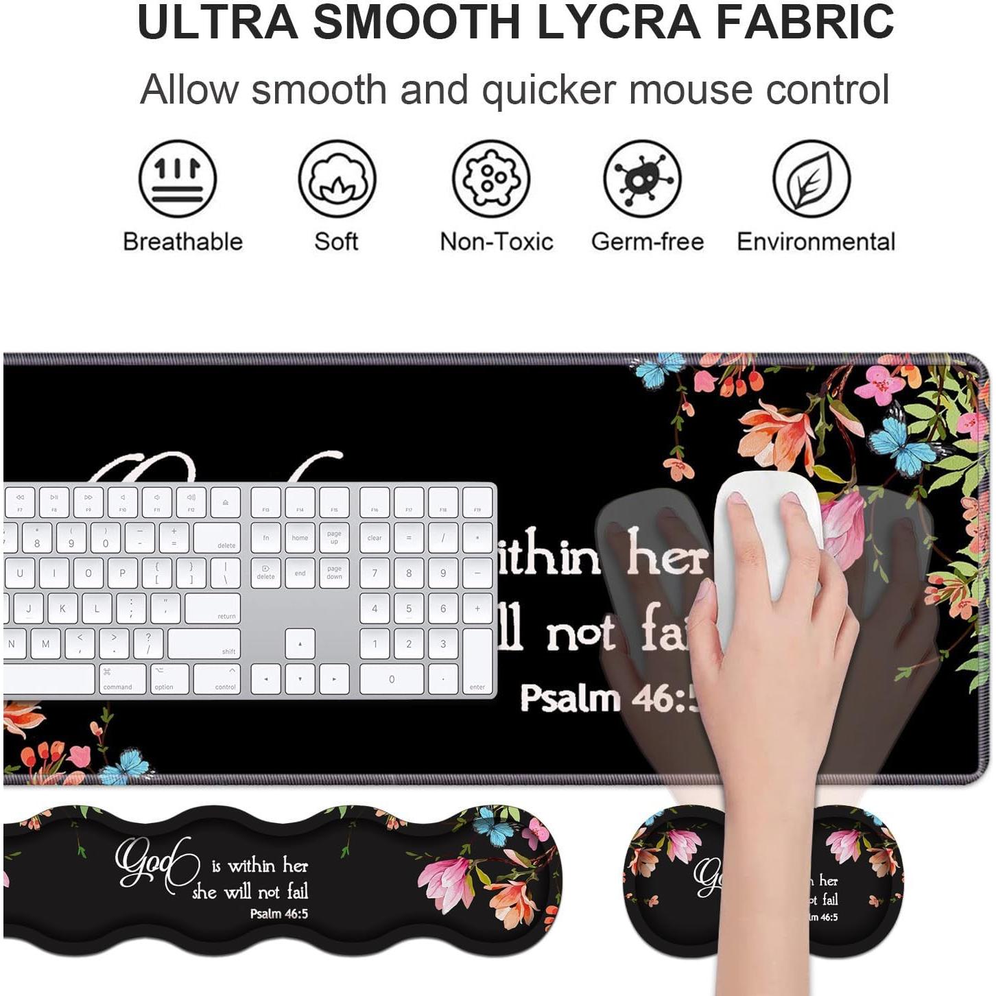 Juego de Reposamuñecas y Alfombrilla WEUIUJKILO Floral