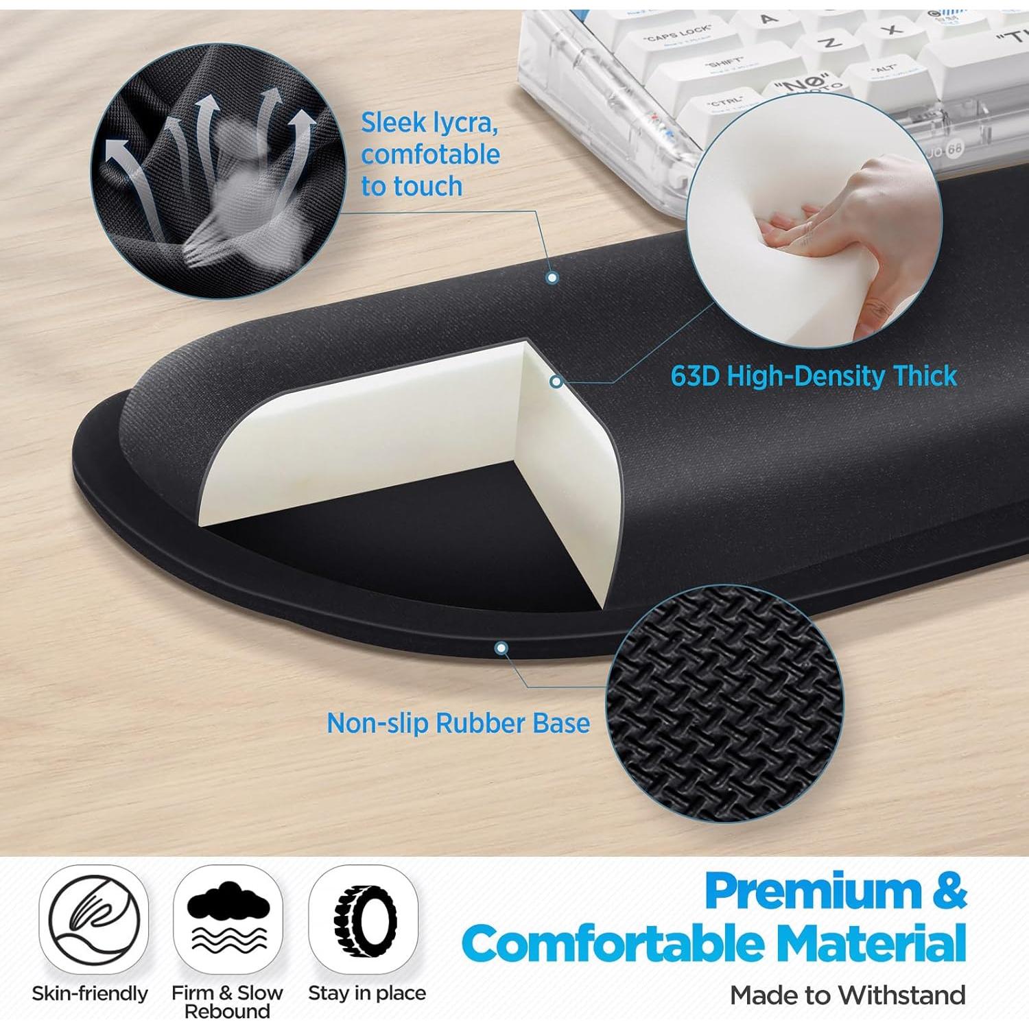 Reposamuñecas Ergonómico Gimars 17.3'' Espuma Memoria Negro