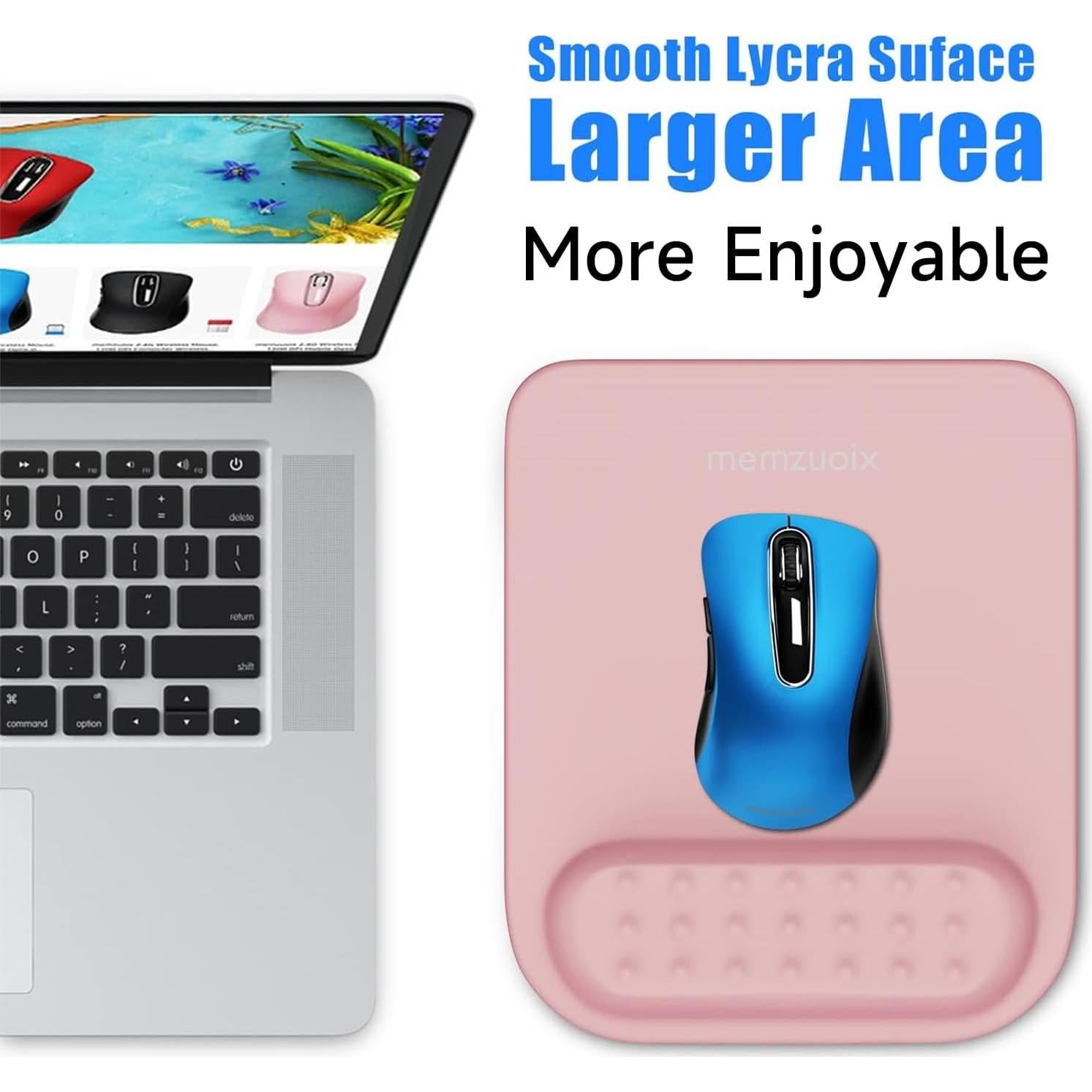 Almohadilla de Ratón Ergonómica Memzuoix Rosa con Soporte
