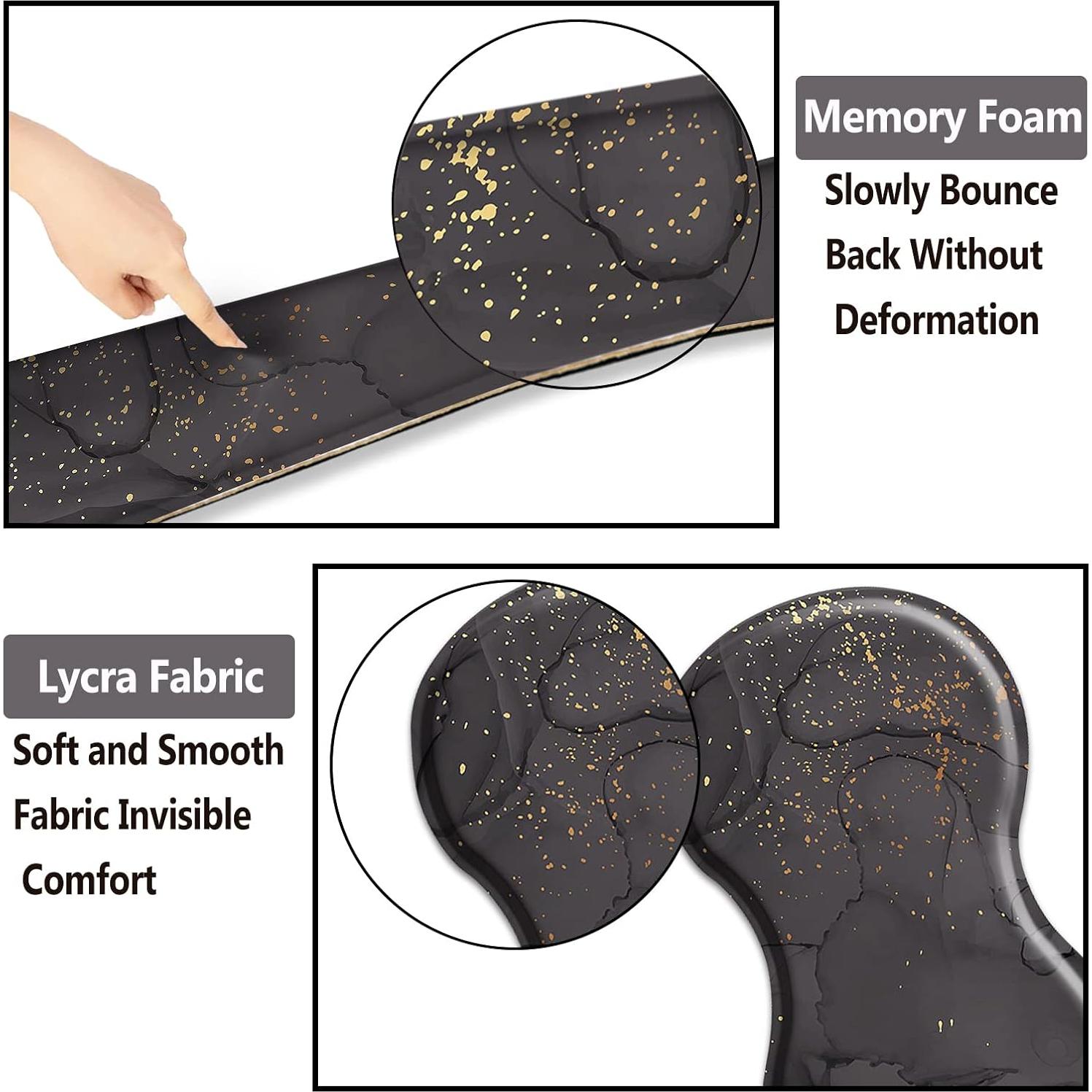 Reposamuñecas Ergonómico ArtSo 4 en 1 Mármol Negro Gris