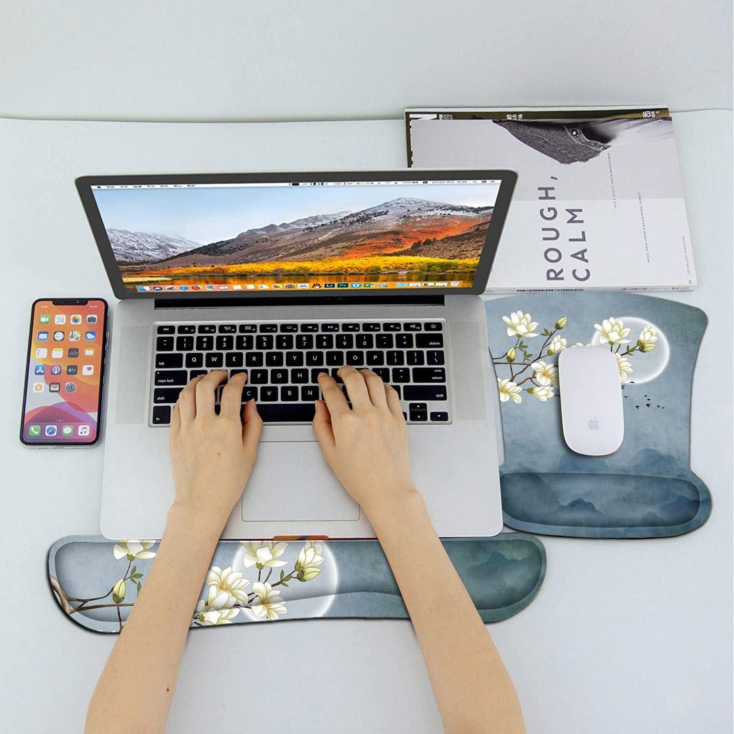 Juego Almohadilla Teclado y Ratón AORTDES Ergonómica