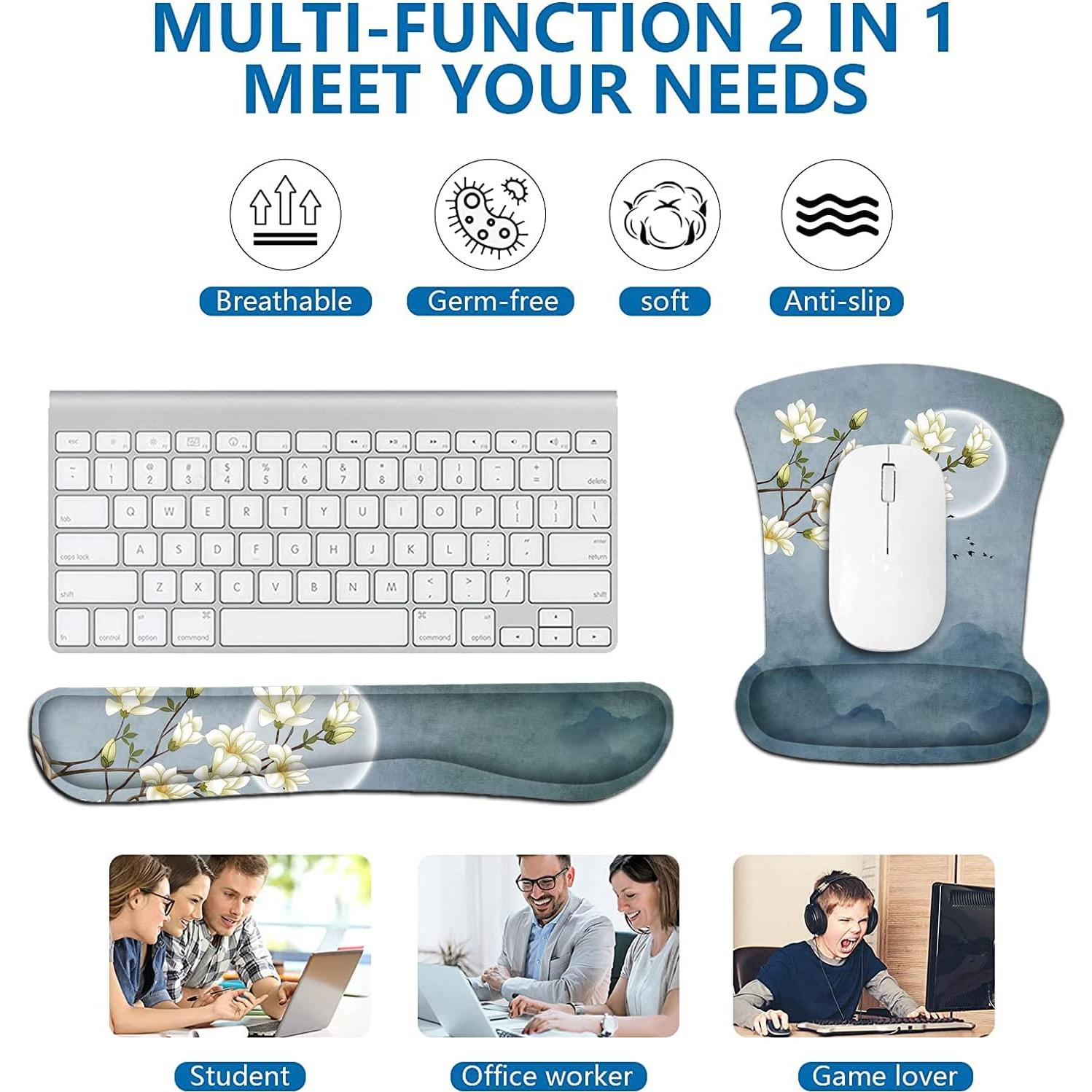 Juego Almohadilla Teclado y Ratón AORTDES Ergonómica