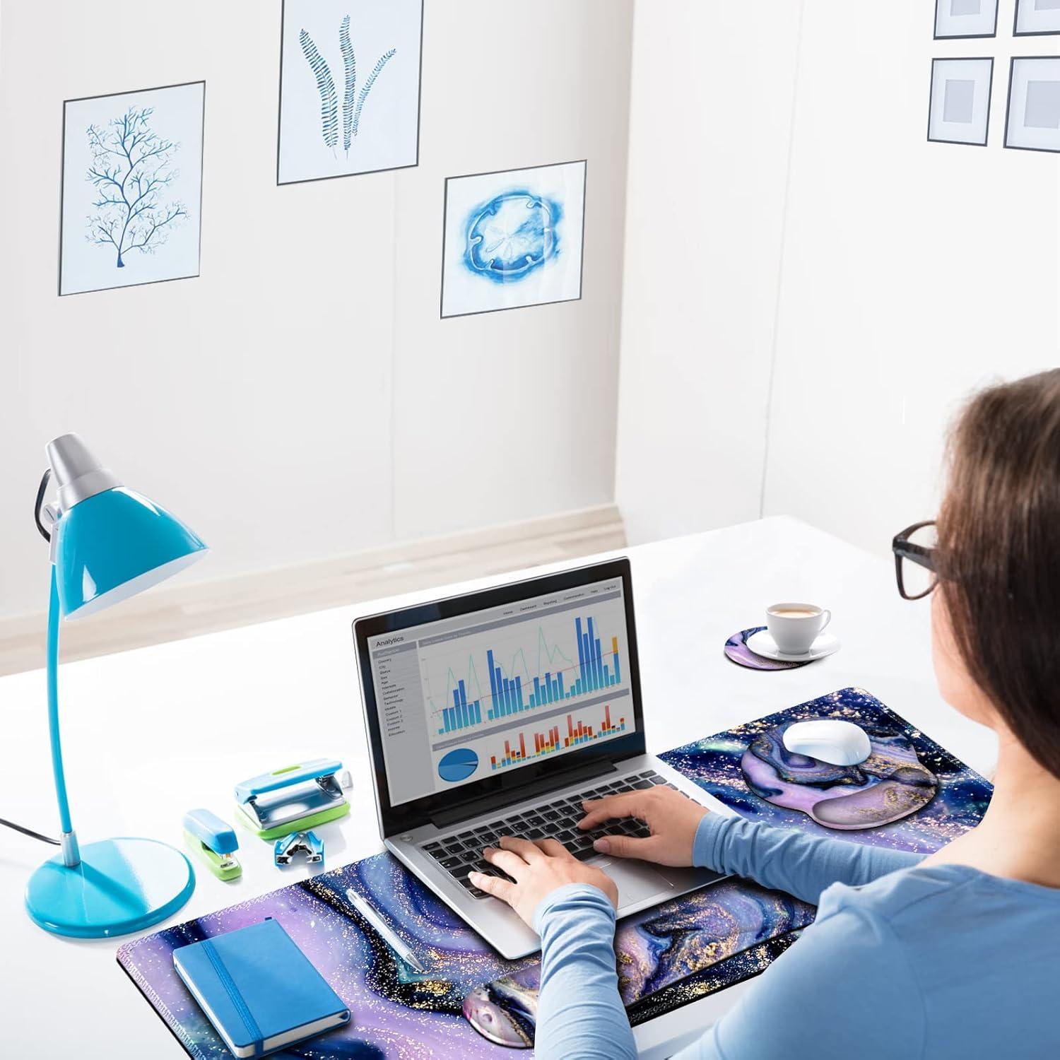 Alfombrilla de Ratón Ergonómica ArtSo Mármol Púrpura 4 en 1