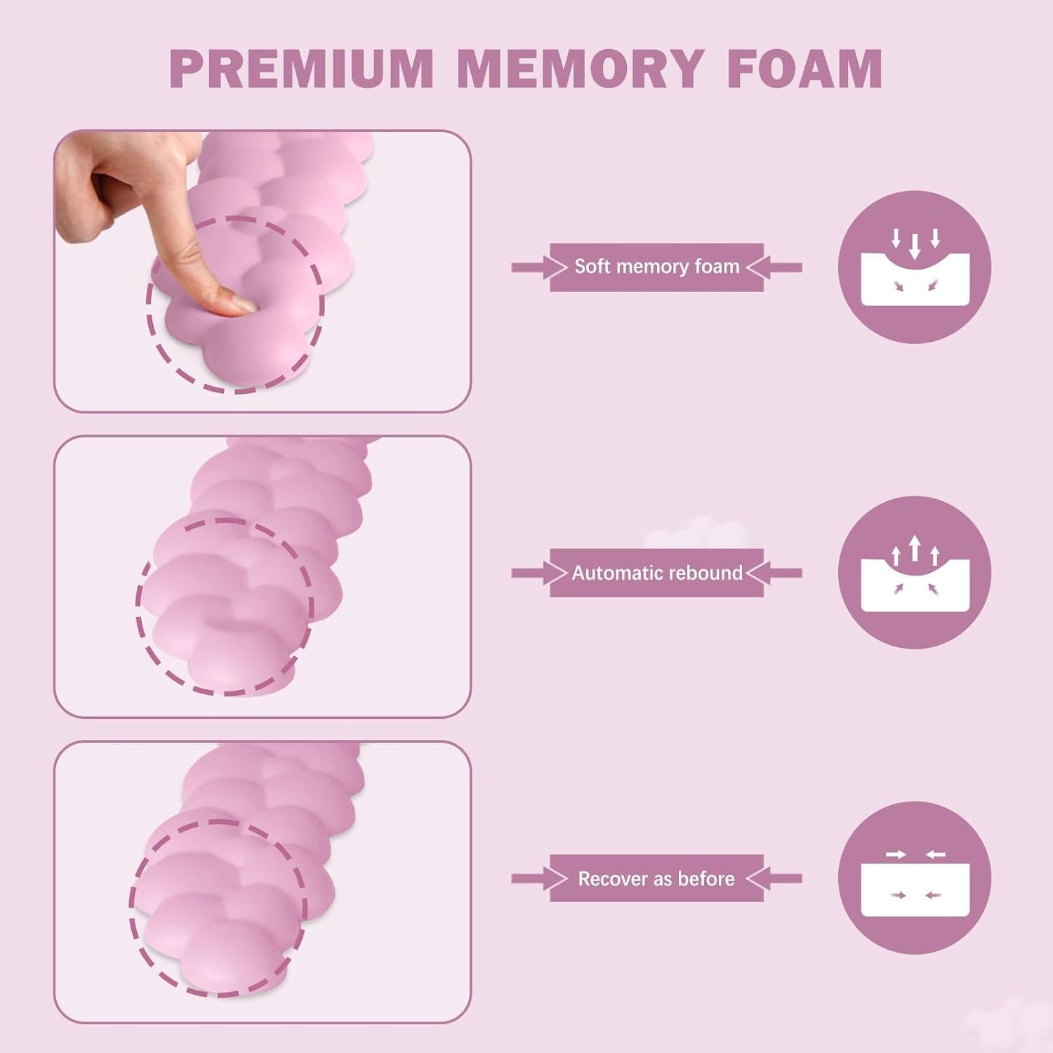 Alfombrilla de Ratón y Reposamuñecas Ergonómico Lauspuck Rosa