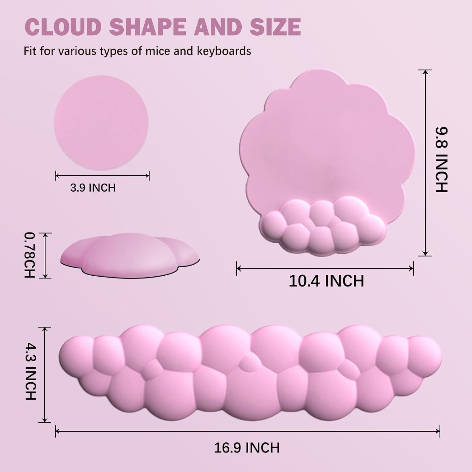 Alfombrilla de Ratón y Reposamuñecas Ergonómico Lauspuck Rosa