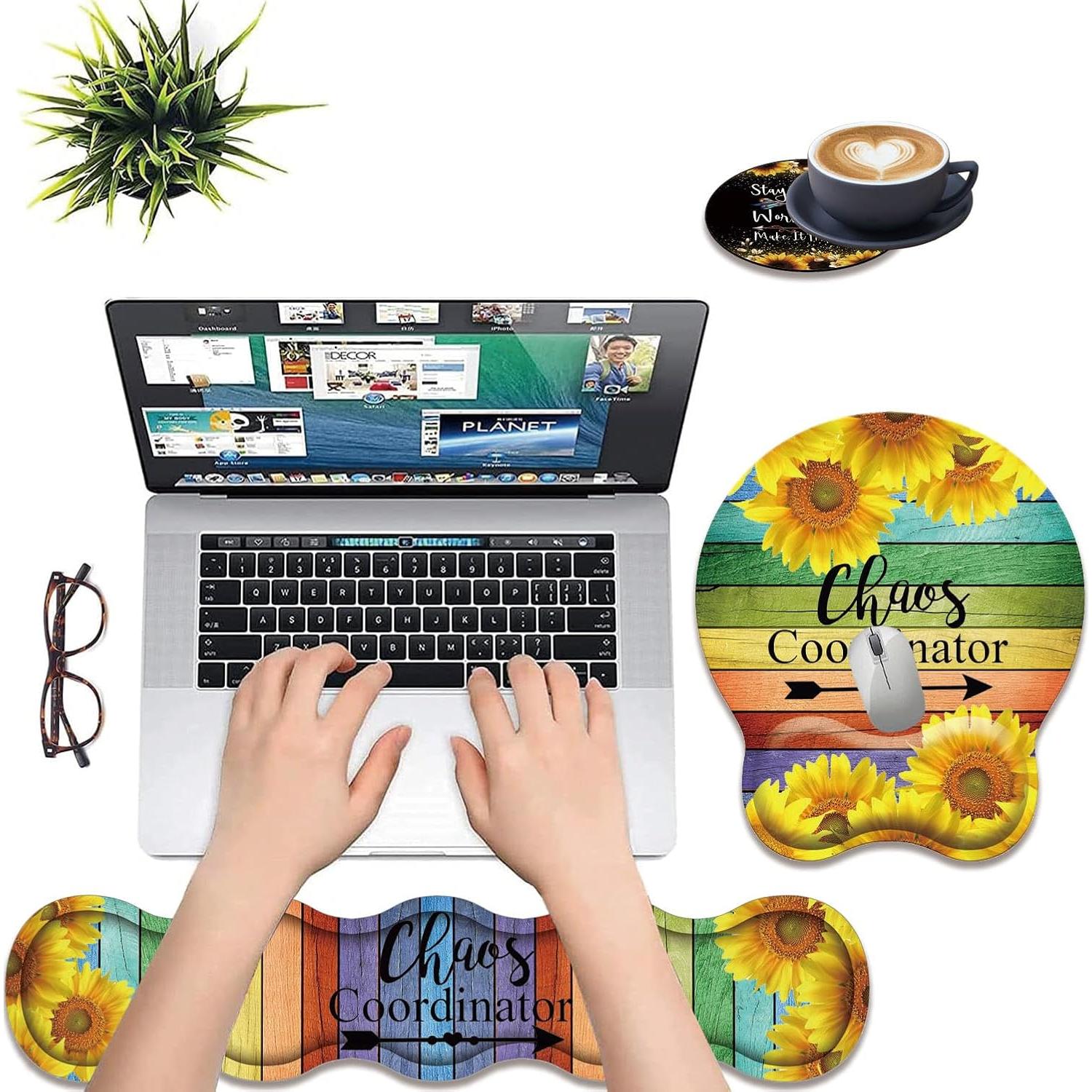 Kit Reposamuñecas Teclado y Alfombrilla VSHSEEOM Ergonómico