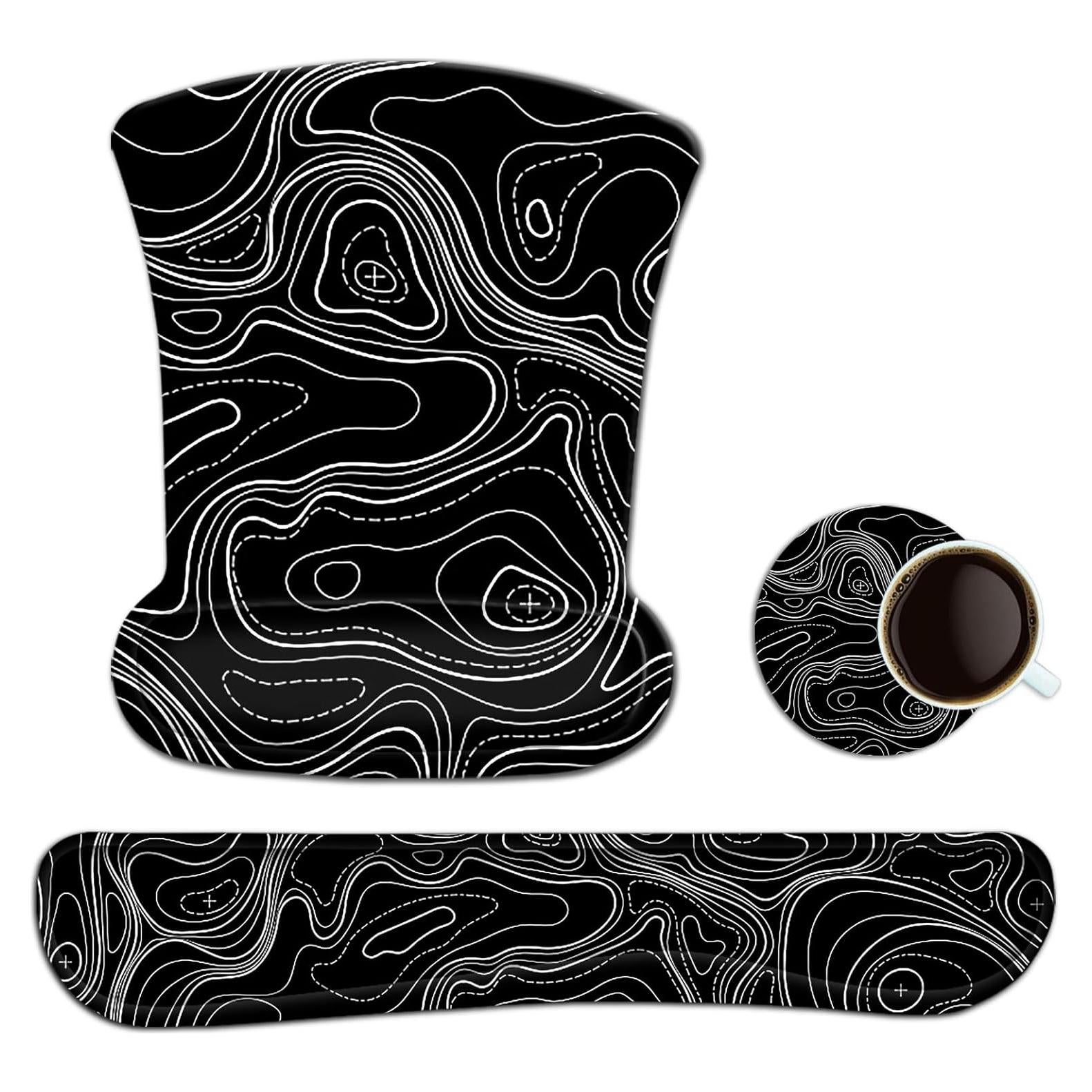 Conjunto Reposamuñecas Ergonómico AIMSA Negro 3 en 1