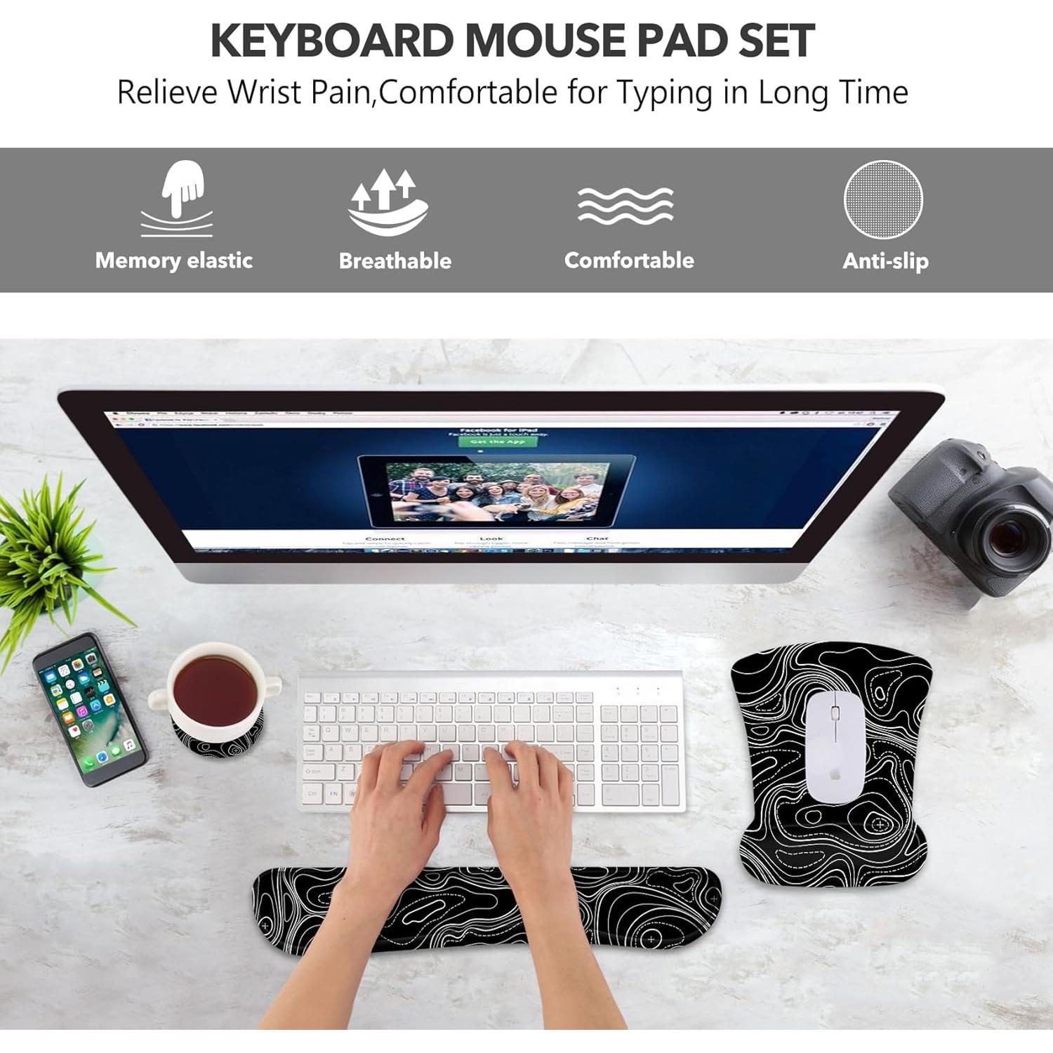 Conjunto Reposamuñecas Ergonómico AIMSA Negro 3 en 1