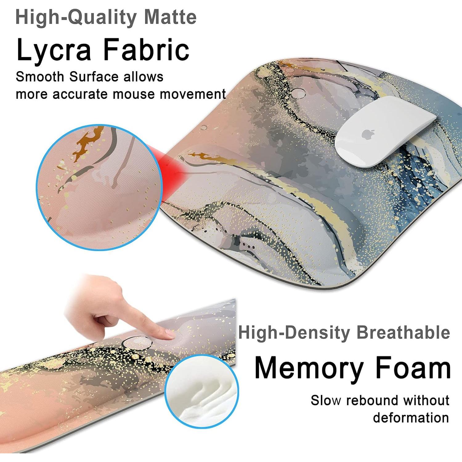 Reposamuñecas Ergonomico Regofine Mármol Rosa con Alfombrilla