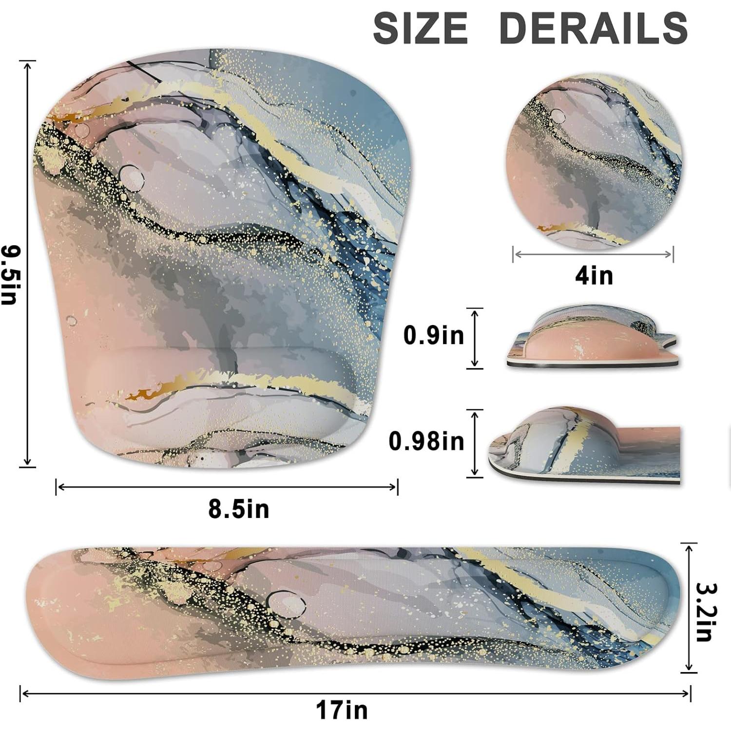 Reposamuñecas Ergonomico Regofine Mármol Rosa con Alfombrilla
