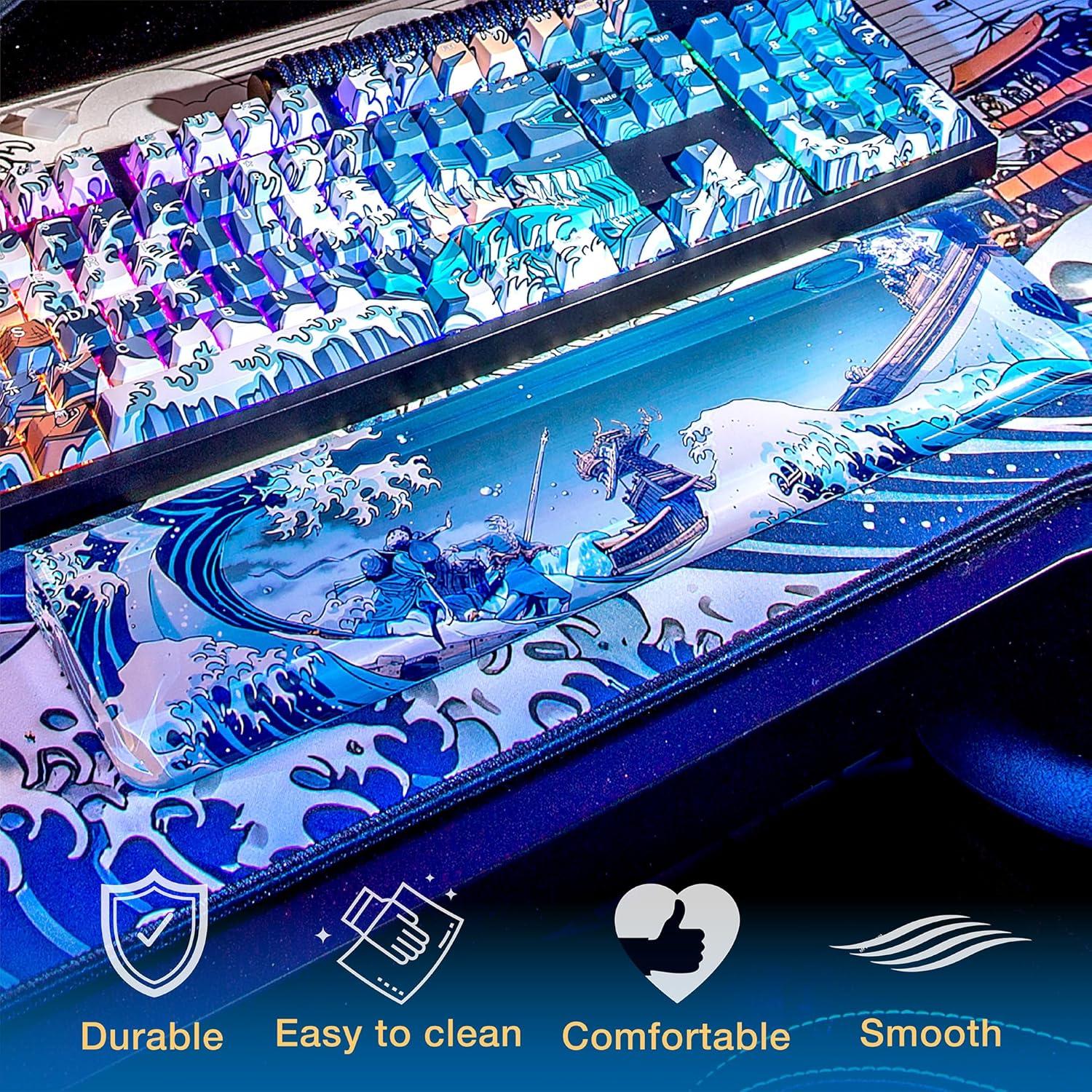 Reposamuñecas Ergonómico GunMjo Acrílico Olas Océano 35,88x8,51 cm