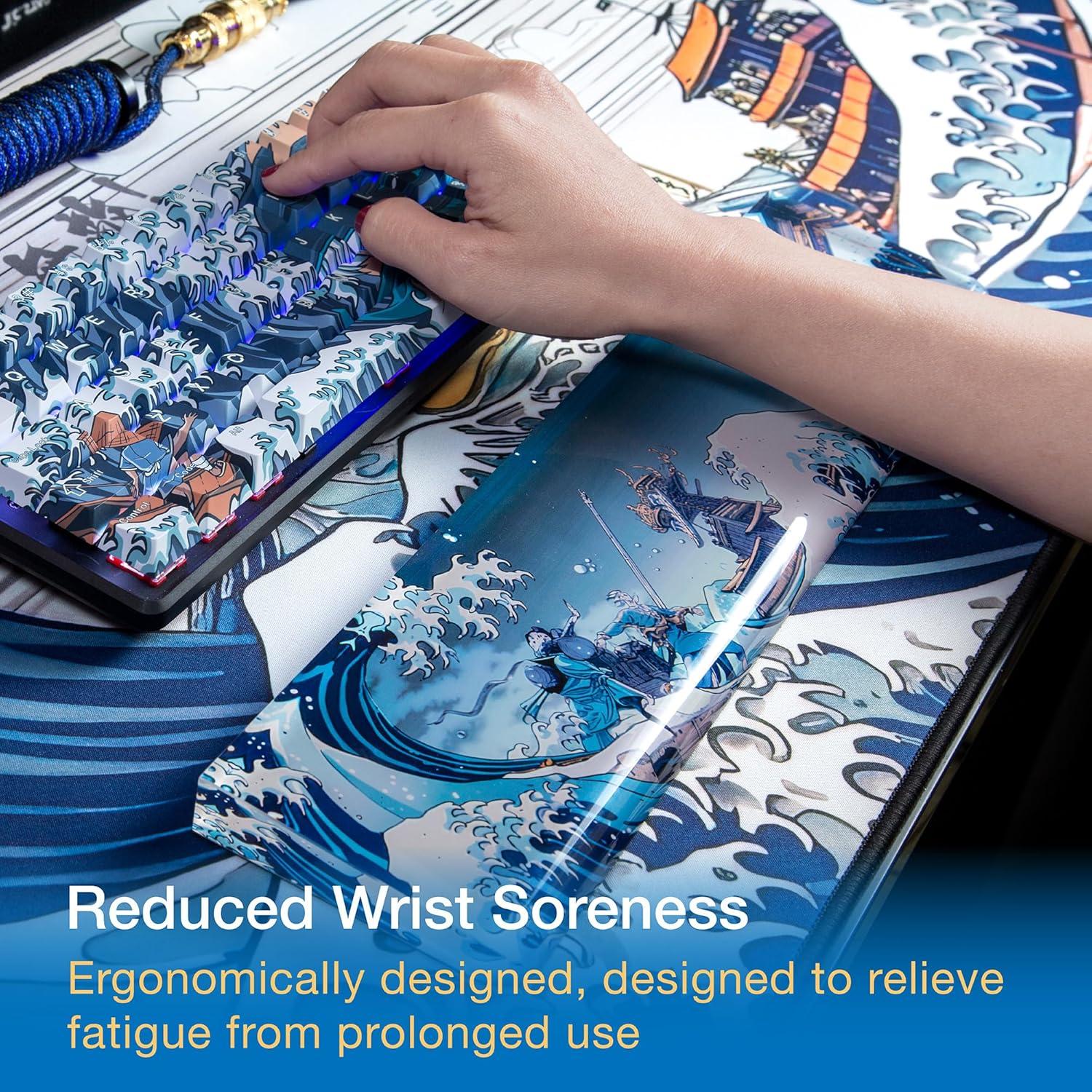 Reposamuñecas Ergonómico GunMjo Acrílico Olas Océano 35,88x8,51 cm