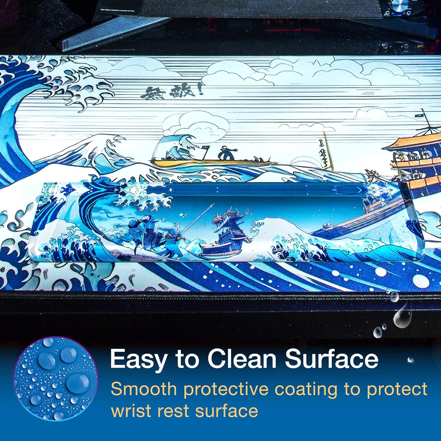 Reposamuñecas Ergonómico GunMjo Acrílico Olas Océano 35,88x8,51 cm