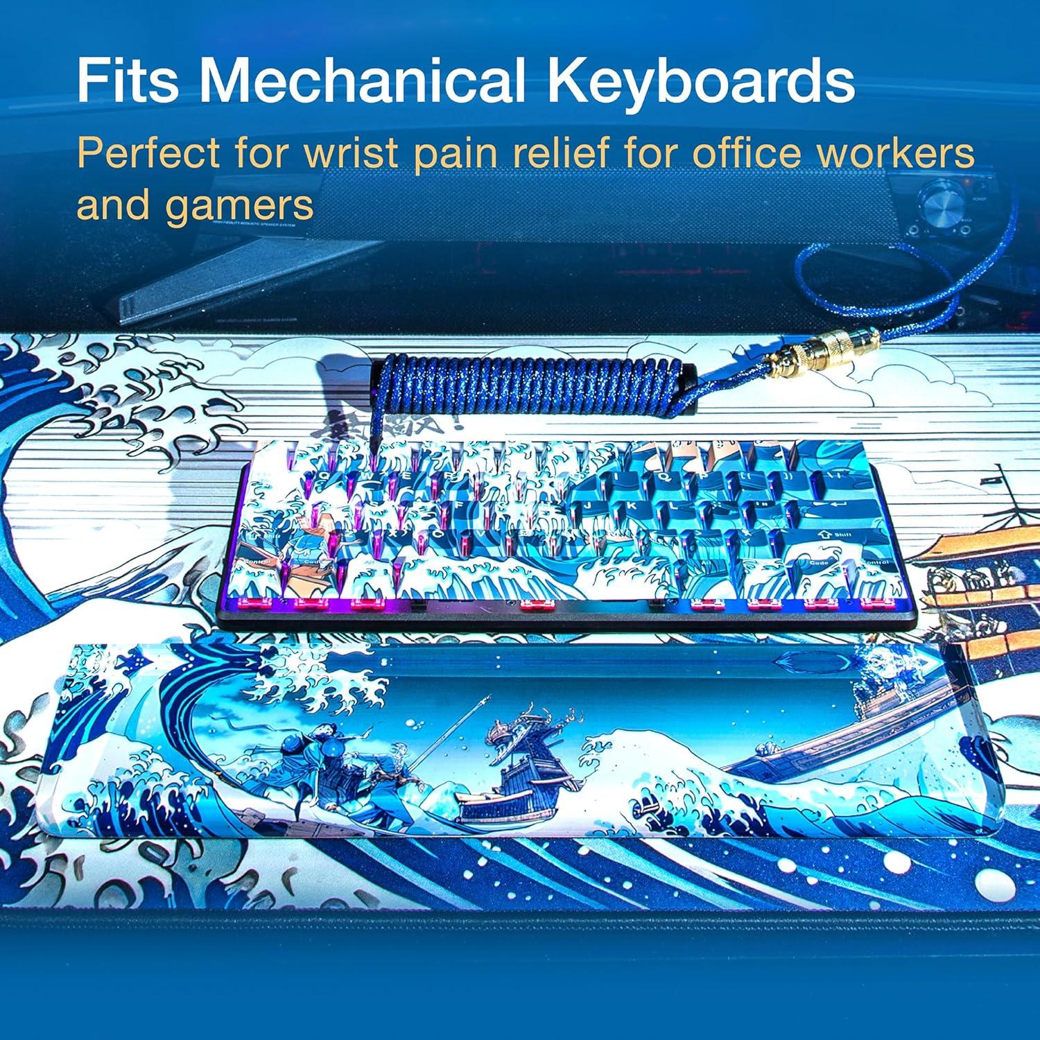 Reposamuñecas Ergonómico GunMjo Acrílico Olas Océano 35,88x8,51 cm