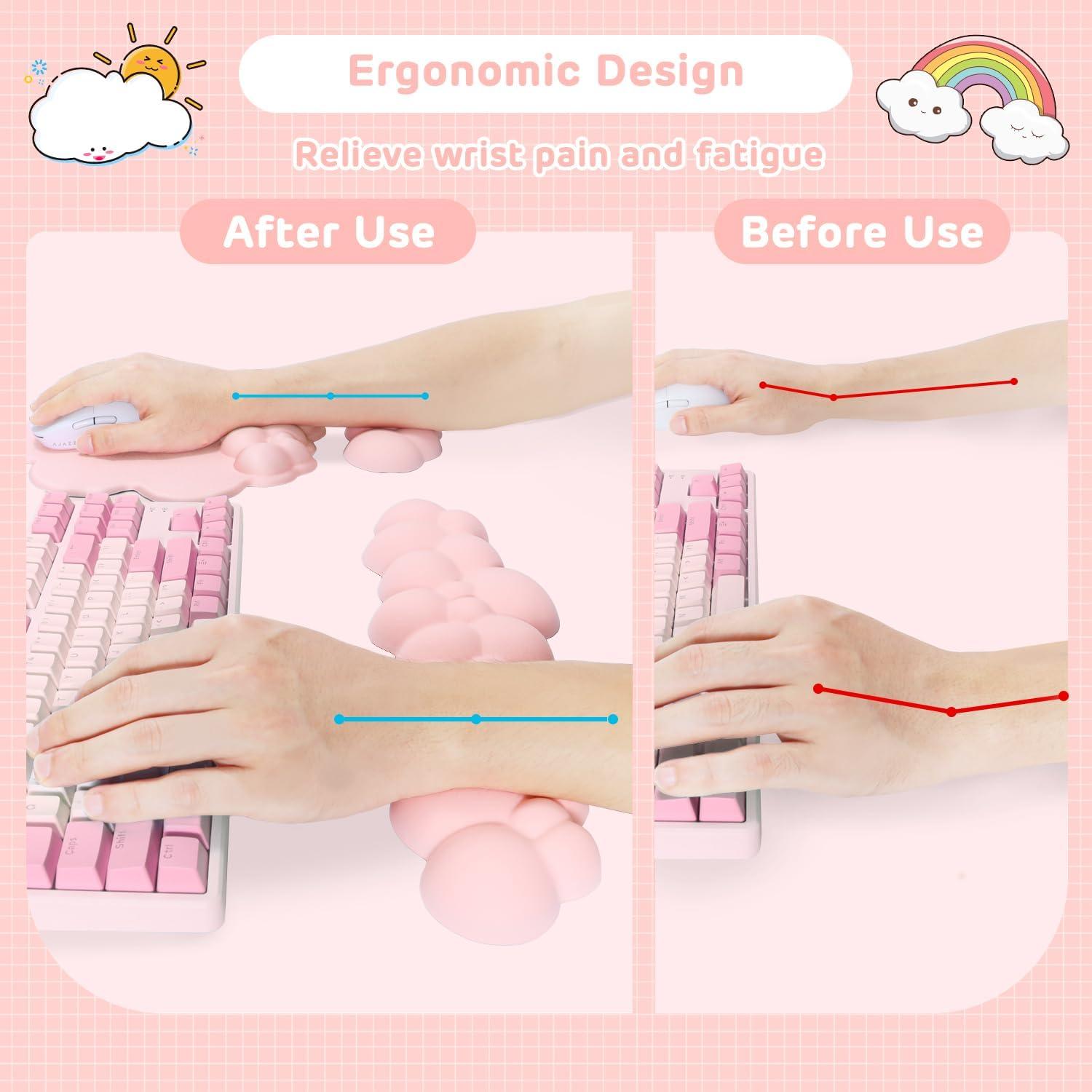 Alfombrilla de Juego Ergonómica MANBASNAKE 5 en 1 Rosa