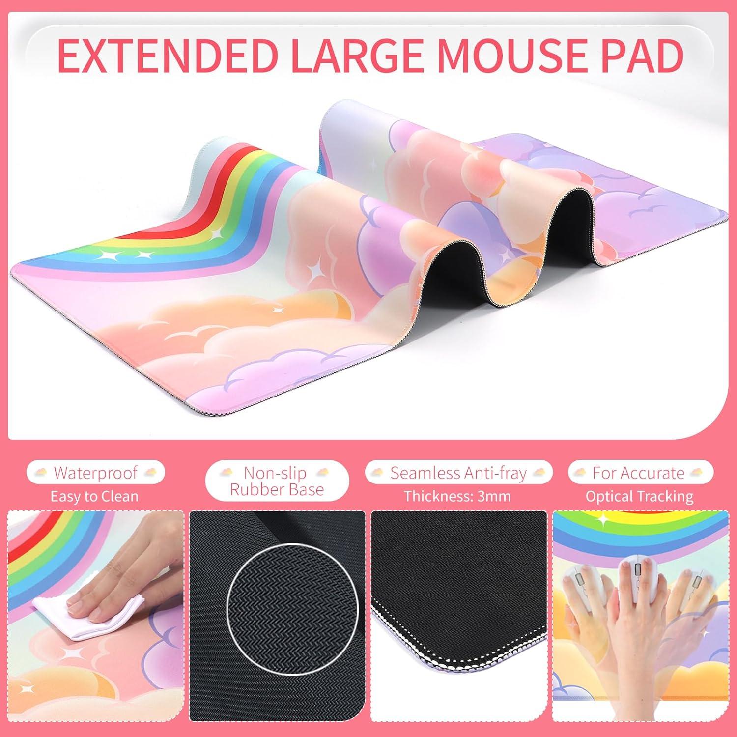 Alfombrilla de Juego Ergonómica MANBASNAKE 5 en 1 Rosa